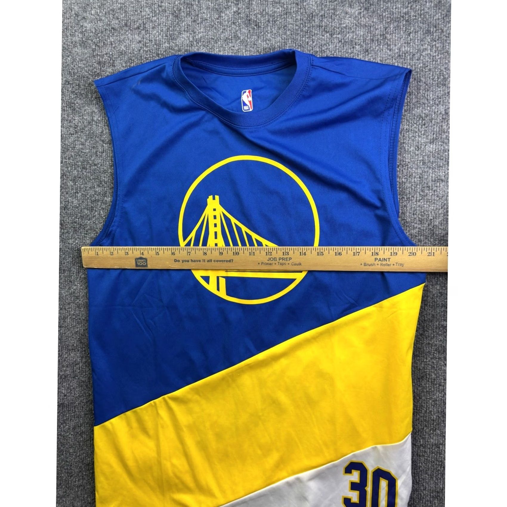 NBA NBA Golden State Warriors Sleeveless Shirt Mens L Blue Curry 30 Basketball Tank Jersey Crew Neck/Diagonally Colorblock Logo Size US L / EU 52-54 / 3 - 3 Thumbnail
