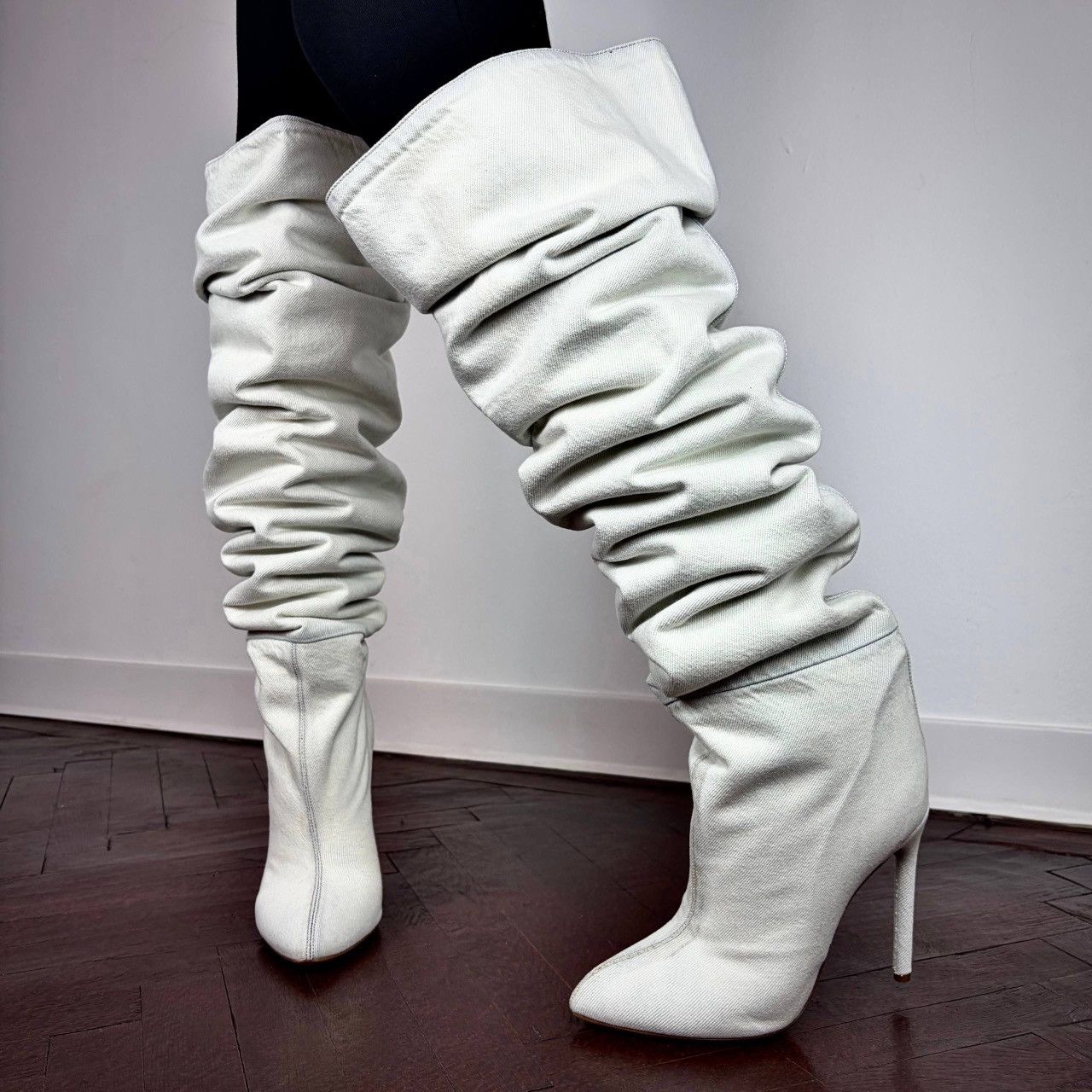 Yeezy 2016 Kanye West's YEEZY Season 4 bleached denim boots Size US 8 / IT 38 - 1 Thumbnail