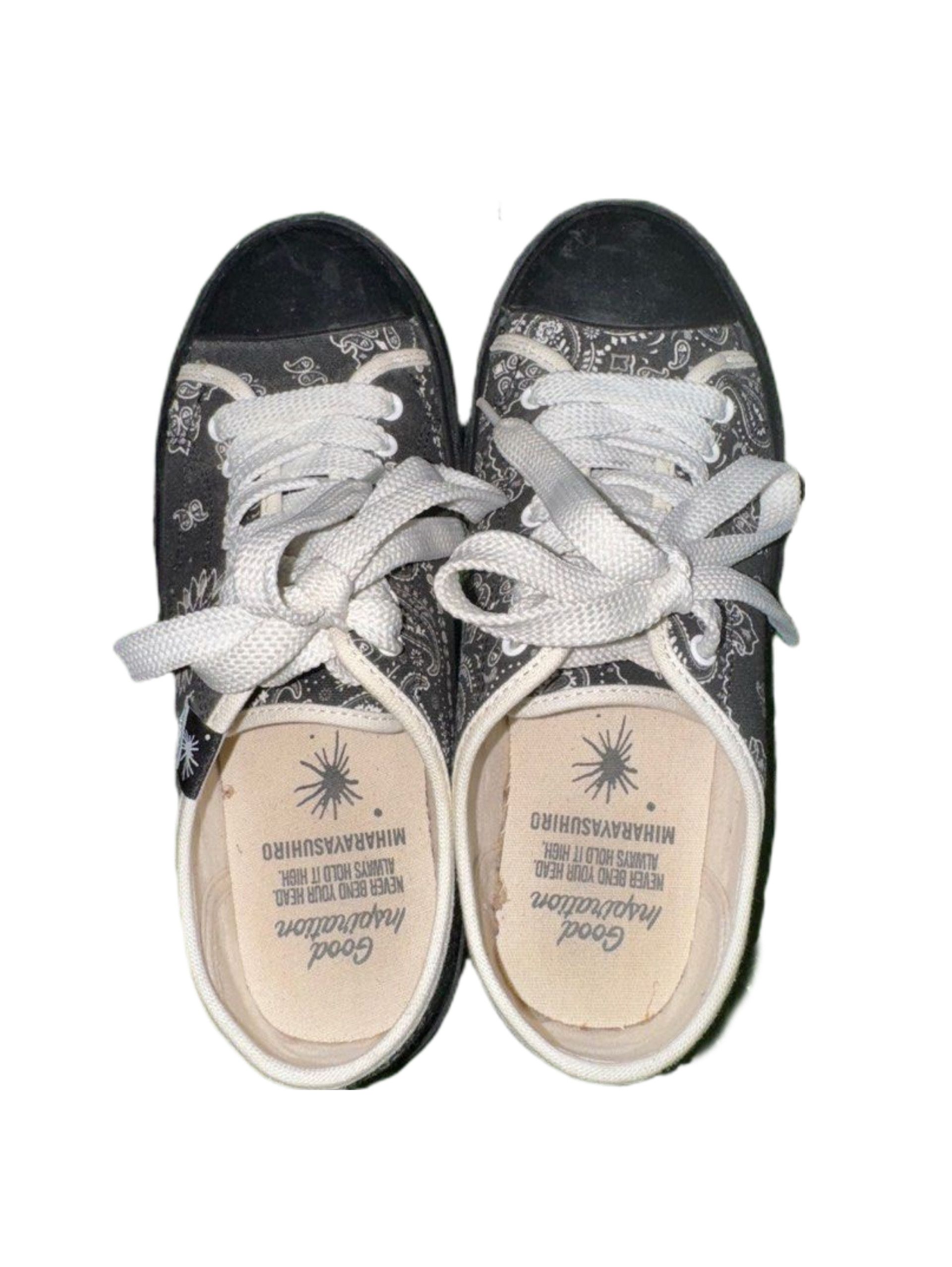 Maison MIHARA YASUHIRO Black Paisley Low Top Trainers Size US 6 / EU 39 - 1 Thumbnail