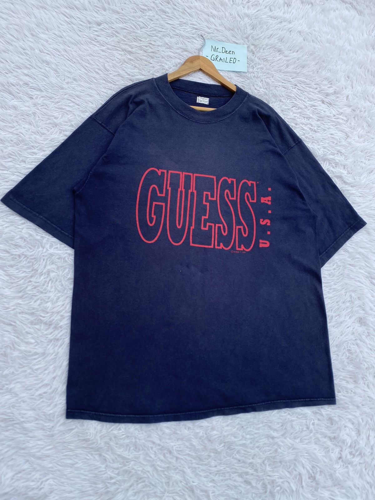 Guess Rare Vintage Guess USA SpellOut T shirt Size US XL / EU 56 / 4 - 2 Thumbnail