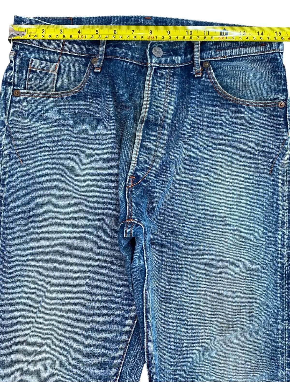 Japanese Brand Japanese Brand Acid Blue Wash Ripped Style Loose Jeans Size US 31 - 9 Thumbnail