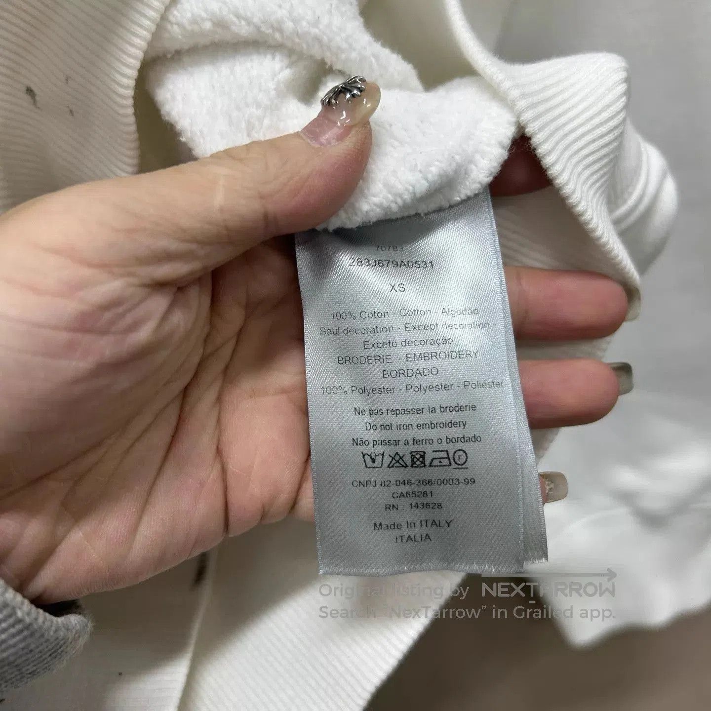 Dior White Oversized Sweatshirt with Paint Splatter Design. Size US XS / EU 42 / 0 - 4 Thumbnail