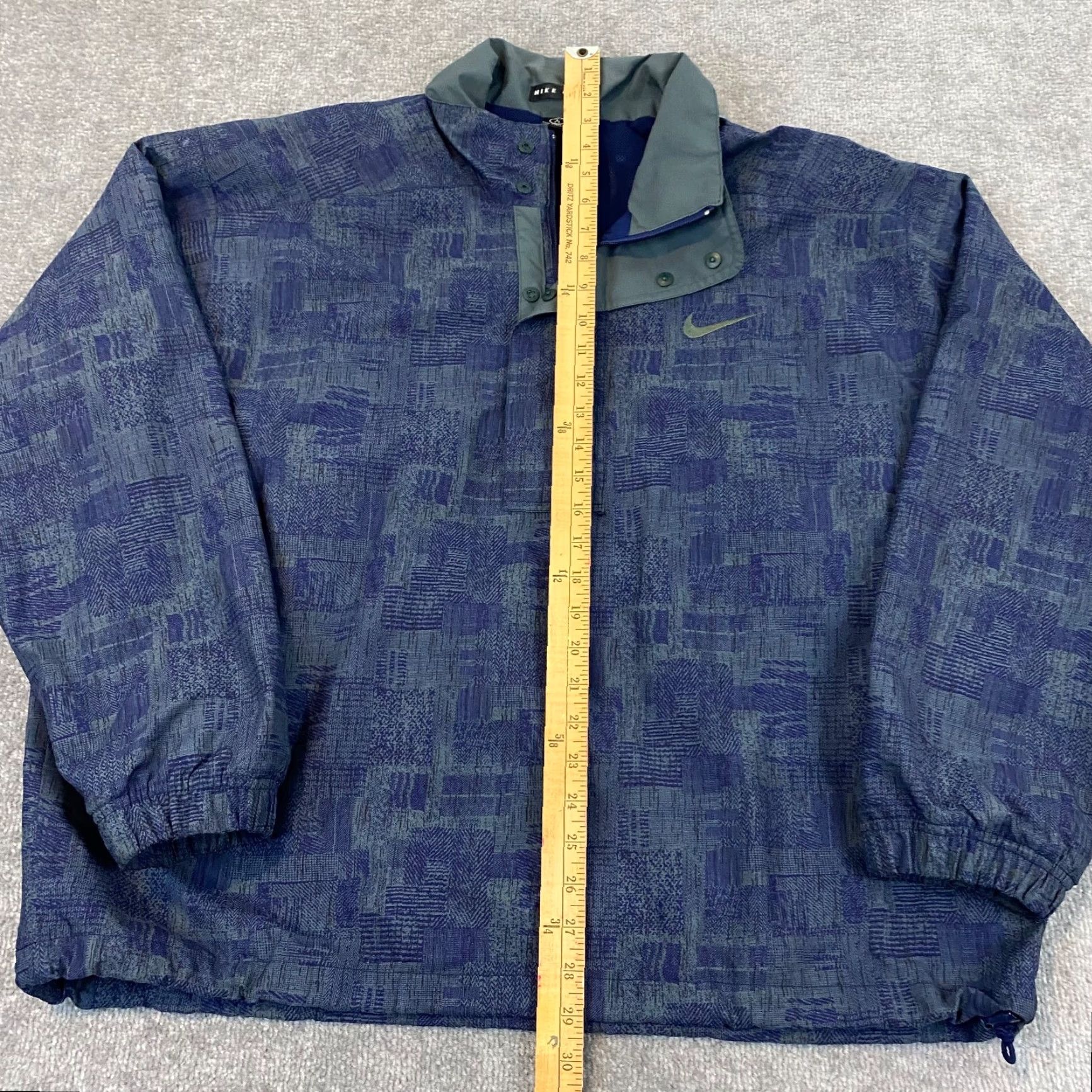Nike VINTAGE Nike Storm-FIT Jacket Men L Gray Blue 1/2 Zip Snap Pullover Long Sleeve Golf Exterior Logo Pockets Geometric Size US L / EU 52-54 / 3 - 6 Thumbnail