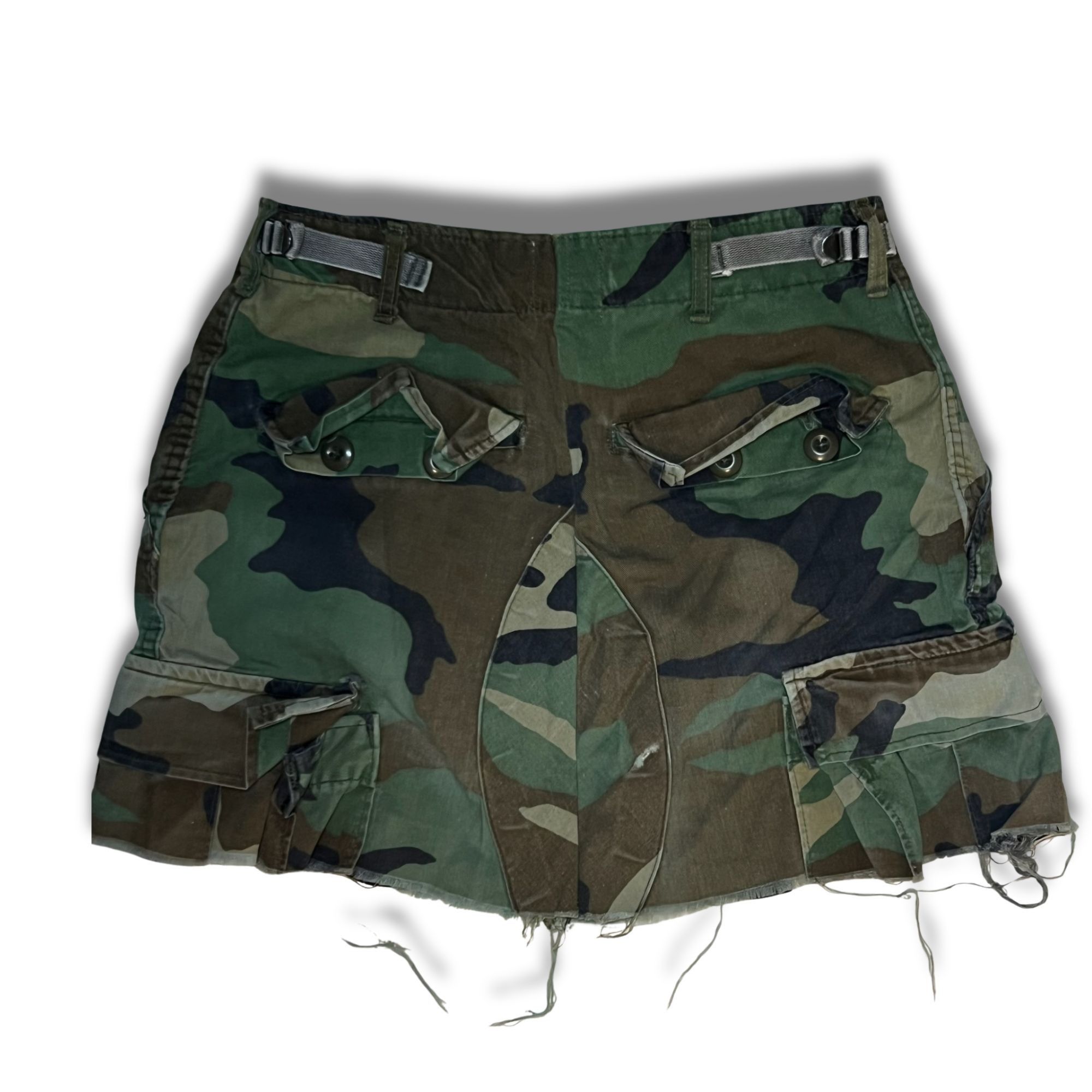 Other Vintage Green Camo Mini Skirt With Grommet Strap Details & F Size 30" / US 8 / IT 44 - 4 Thumbnail