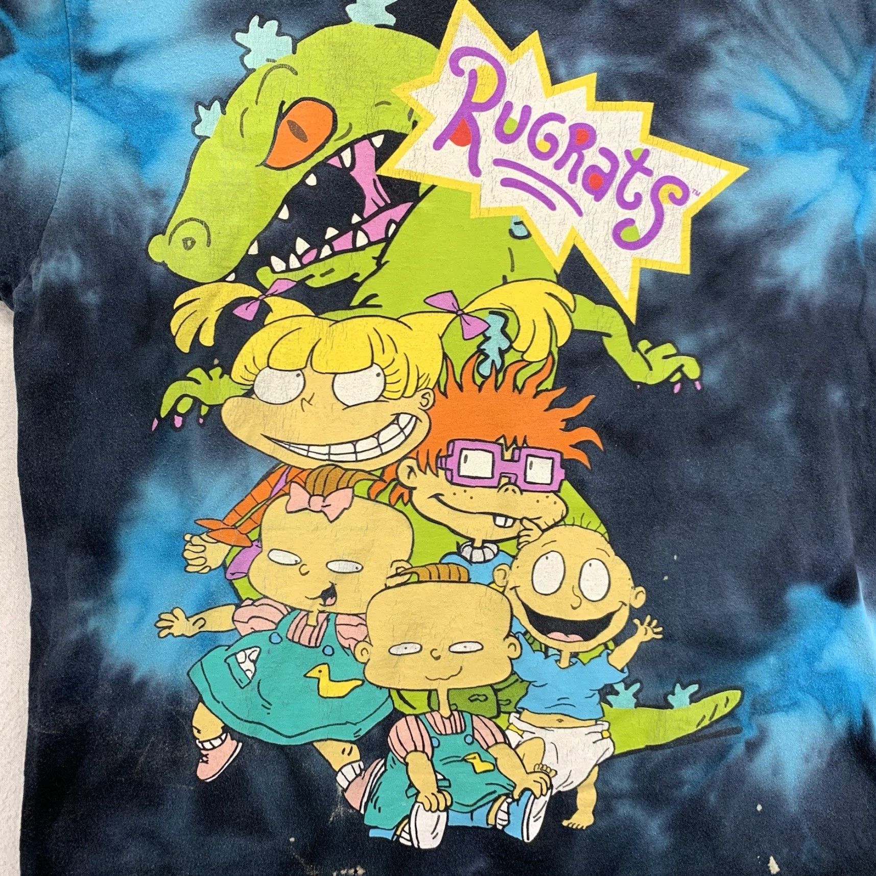 Nickelodeon VINTAGE Nickelodeon Rugrats T Shirt Mens M Blue Tie Dye Reptar Chucky Goth Punk 90s Graphic Print Mens Regular Short Sleeve Crew Neck Size US M / EU 48-50 / 2 - 2 Thumbnail