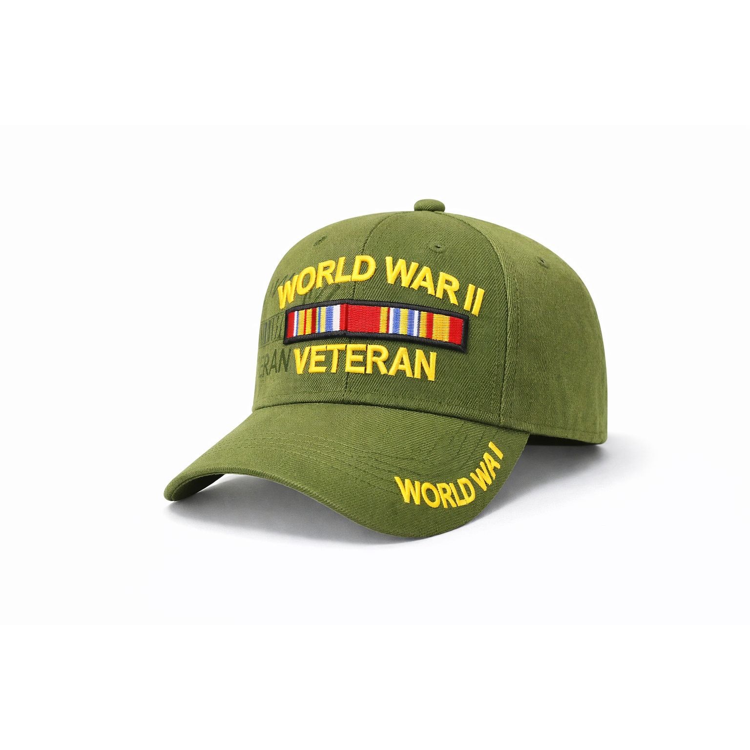 Other Hats Awesome Officially Licensed WWII Veteran Cap -Adj-Olive Size ONE SIZE - 1 Thumbnail