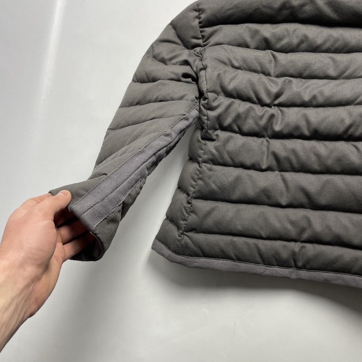Moncler × Vintage MONCLER Astere Giubbotto Gray Hooded Down Puffer Jacket XS Size XS / US 0-2 / IT 36-38 - 13 Thumbnail