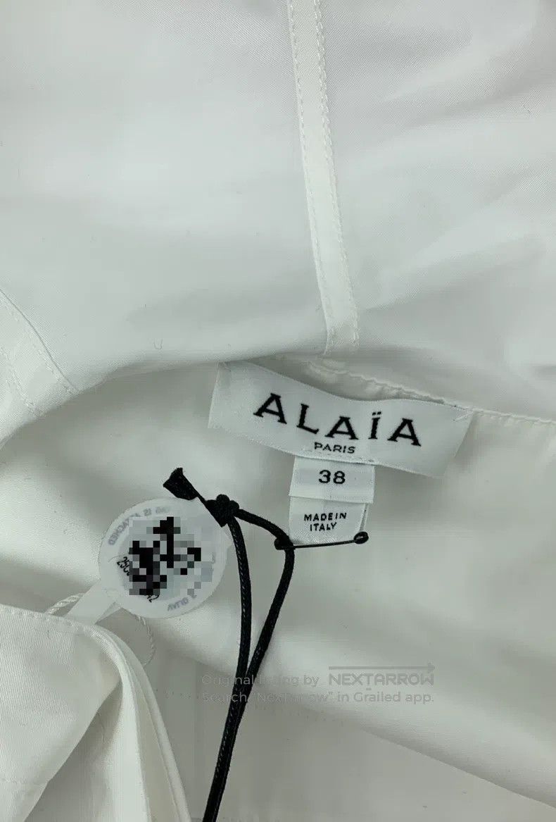 Alaia Alaia Solid Color Hooded Long Sleeve Shirt, White Size XS / US 0-2 / IT 36-38 - 6 Thumbnail