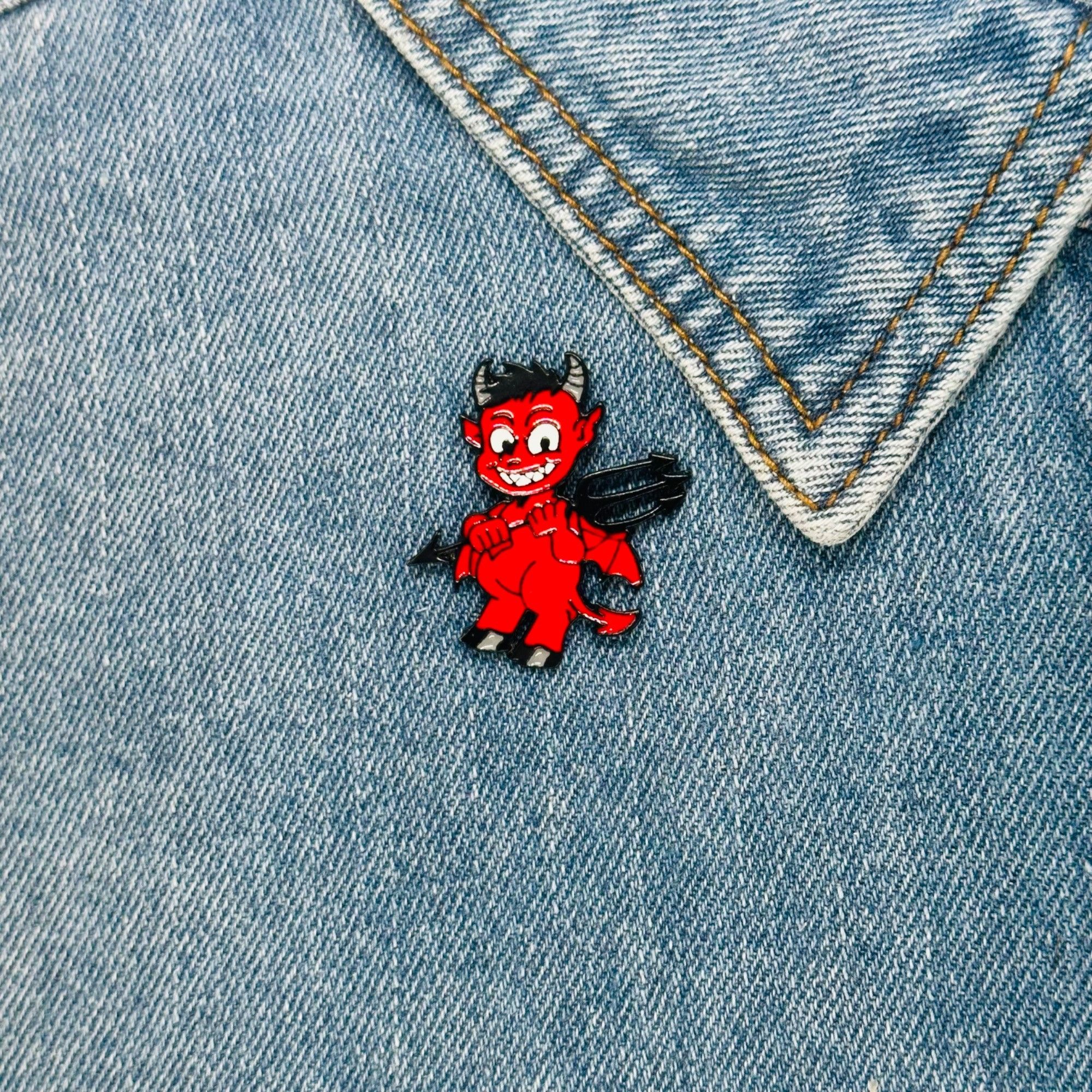 Other ⭐Hell Devil Imp Enamel Pins Red Fire Head Vampire Badge Broo Size ONE SIZE - 1 Thumbnail