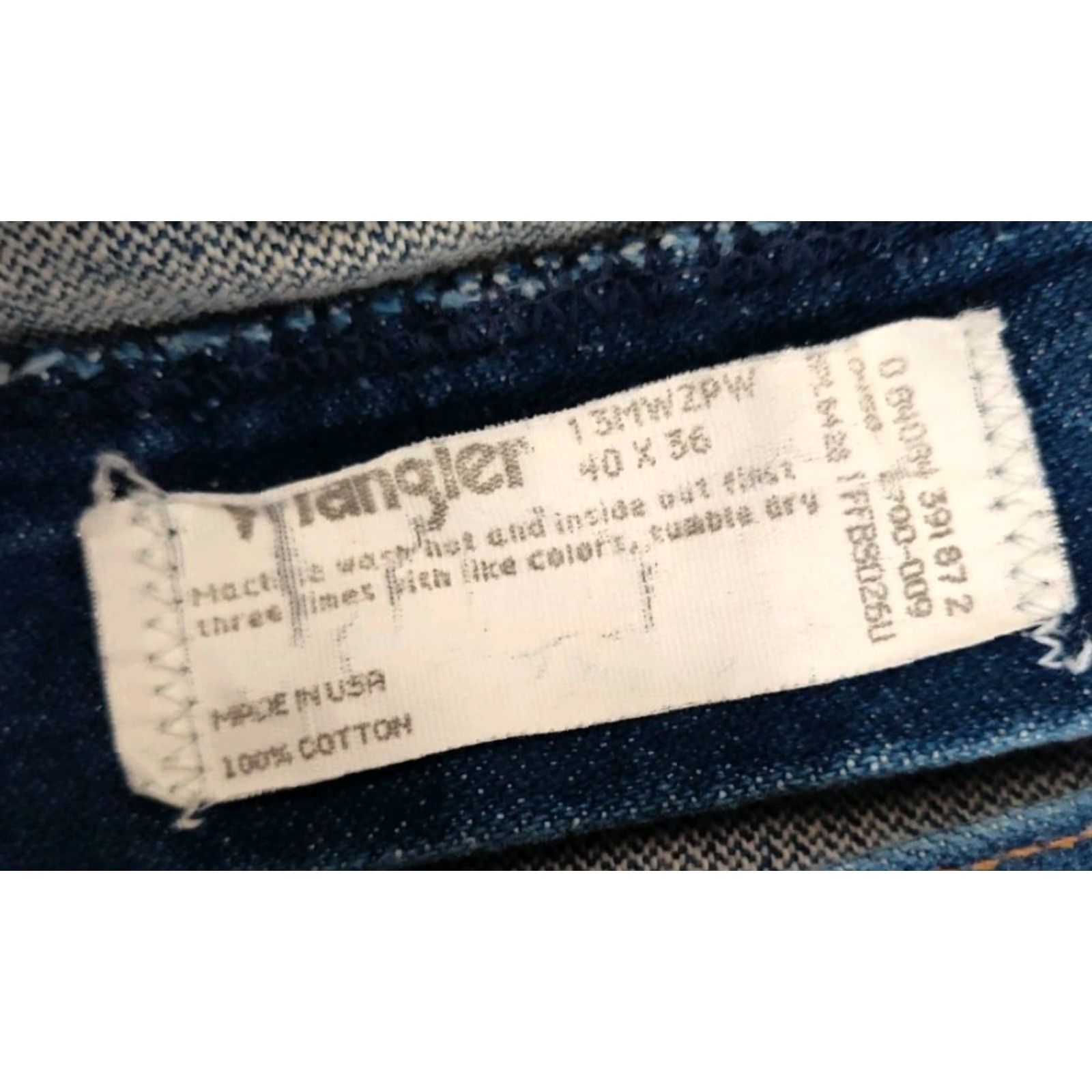 Wrangler VINTAGE Wrangler Jeans Cowboy Cut 40X36 Men's Straight Fit Blue Denim 13MWZPW Made in USA Size US 40 / EU 56 - 7 Thumbnail