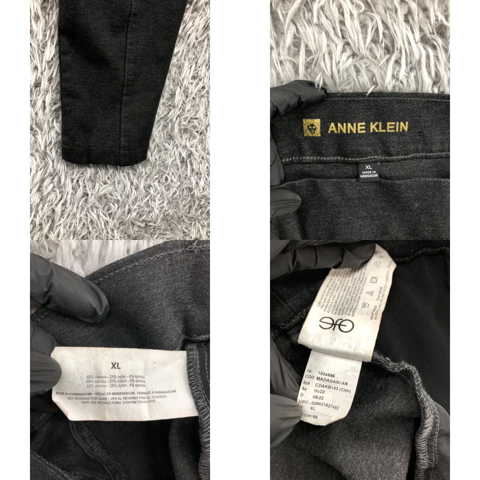 Anne Klein Anne Klein Skinny Pants Pull On Size XL Womens Black Knit Elastic Waist Pockets Regular Rise 26in Ankle Front Flat Front Modern Classic Size 40" / US 18 - 8 Thumbnail