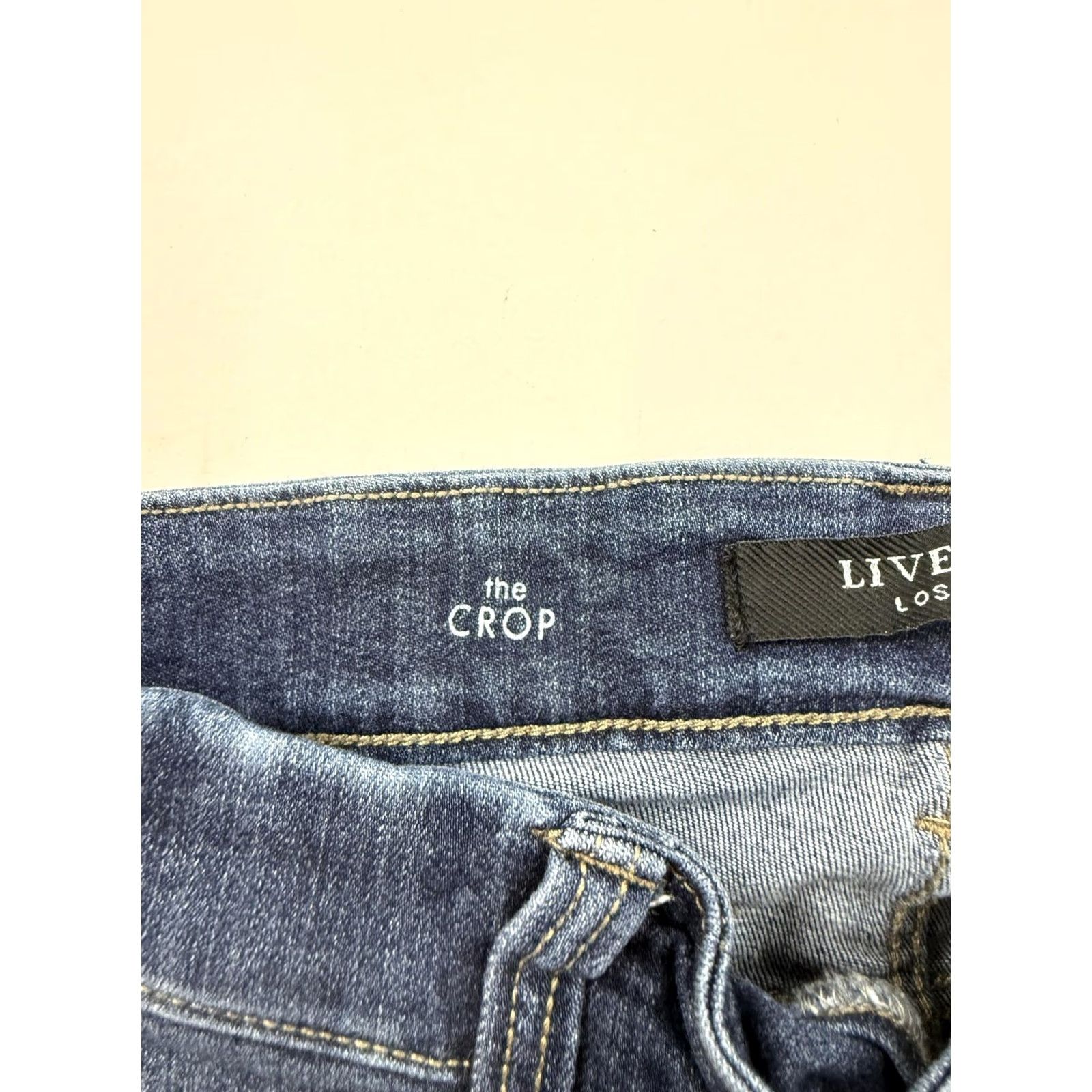 Vintage Liverpool Womens Jeans 8 Blue Medium Wash Cropped Raw Hem Split Leg Stretch Denim 5-Pocket Womens Clothing Boys? Size 30" / US 8 / IT 44 - 4 Thumbnail