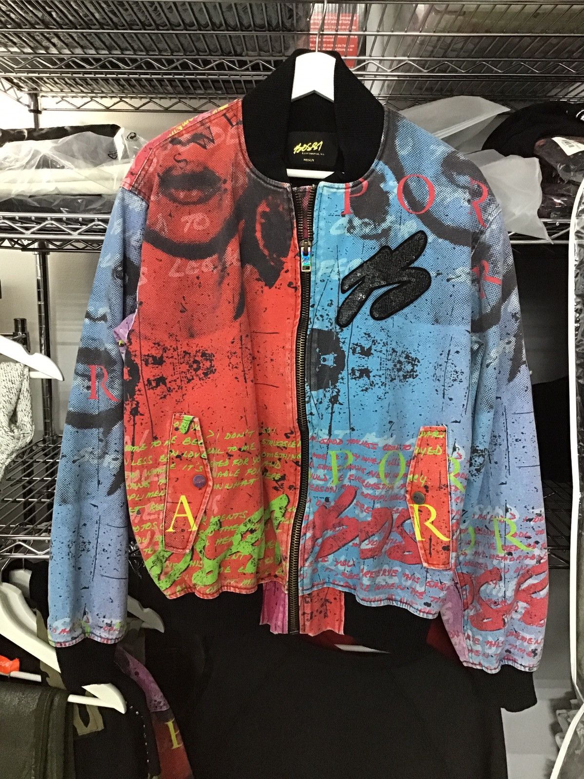 image of Bossi Sportswear Bossi All Over Print Jacket in Blue/Red, Men's (Size Medium)