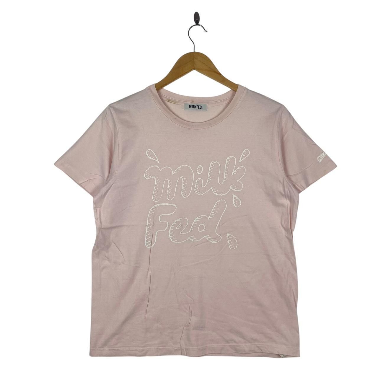 MILKFED MILKFED JAPAN DESIGNER Stock Logo Print Tee Shirt Pink Size S / US 4 / IT 40 - 1 Thumbnail