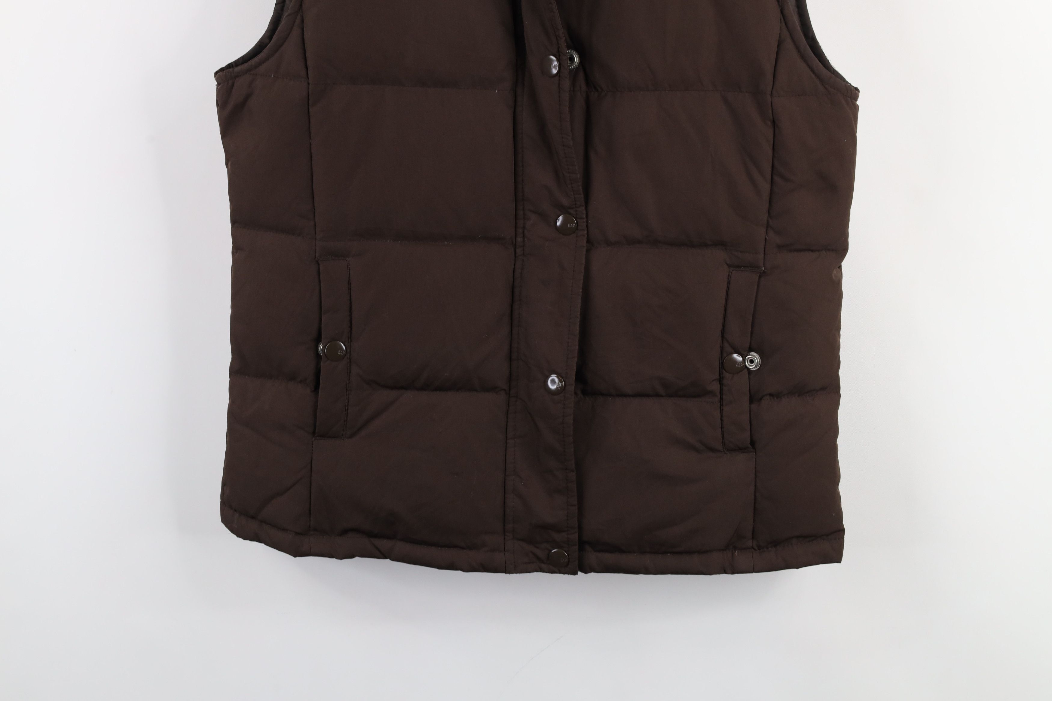 Gap × Vintage Vintage Y2K Gap Faded Full Zip Puffer Vest Jacket Brown Size S / US 4 / IT 40 - 3 Thumbnail