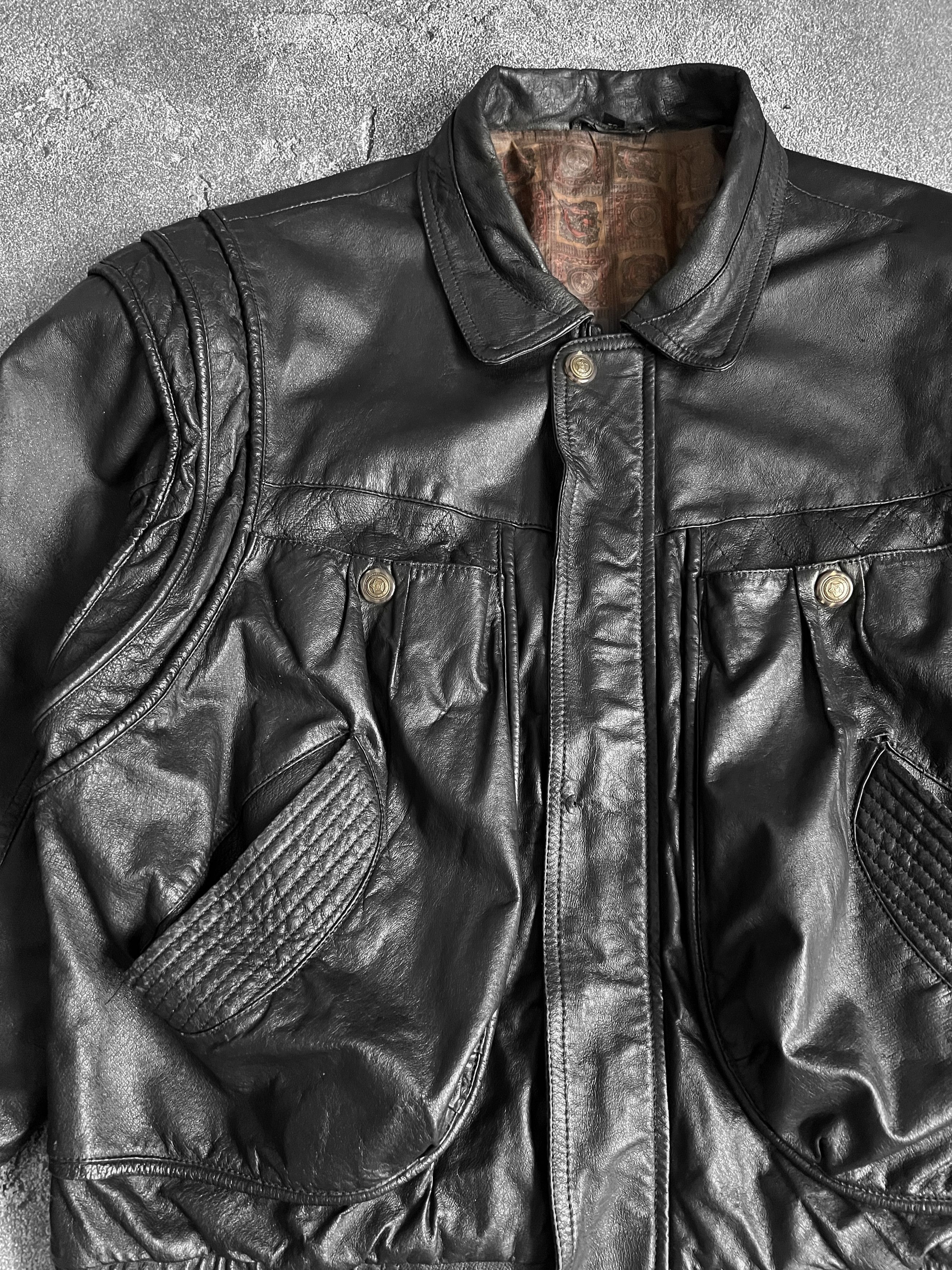 Vintage Vintage genius leather jacket aviator echt leder Size US L / EU 52-54 / 3 - 5 Thumbnail