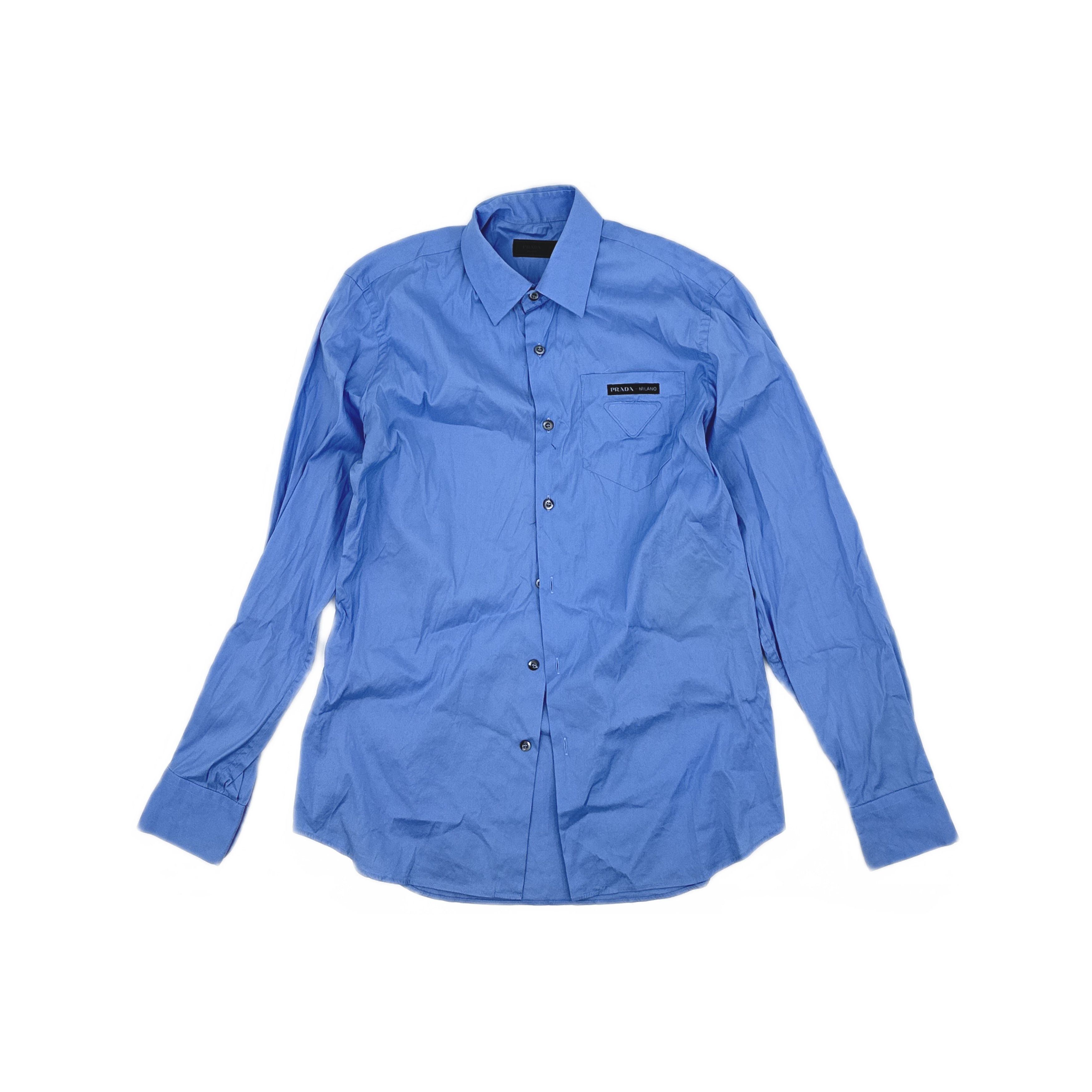 Prada Prada Logo Patch Button Up Shirt Size M Size US M / EU 48-50 / 2 - 1 Thumbnail