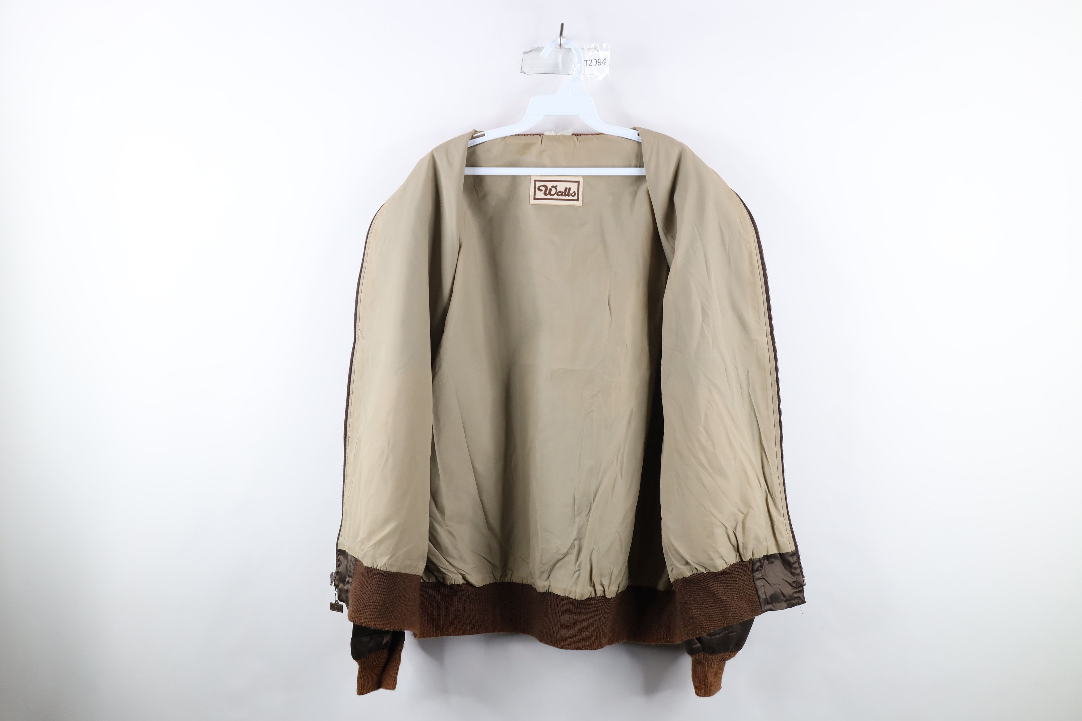 Vintage Vintage 80s Walls Blank Satin Bomber Jacket Brown USA Size US XXL / EU 58 / 5 - 10 Thumbnail