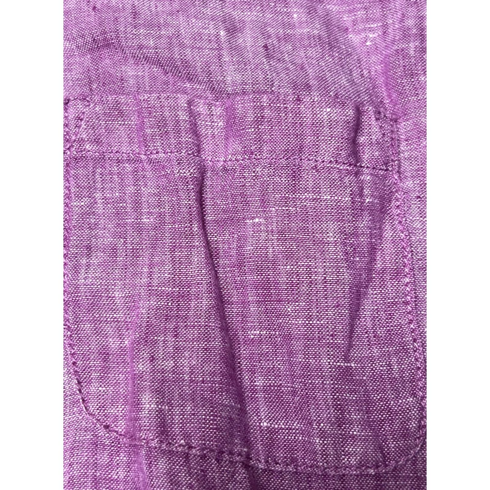 CO Jones & Co Womens Button-Up Shirt Purple Long Sleeve M Linen Size M / US 6-8 / IT 42-44 - 6 Thumbnail