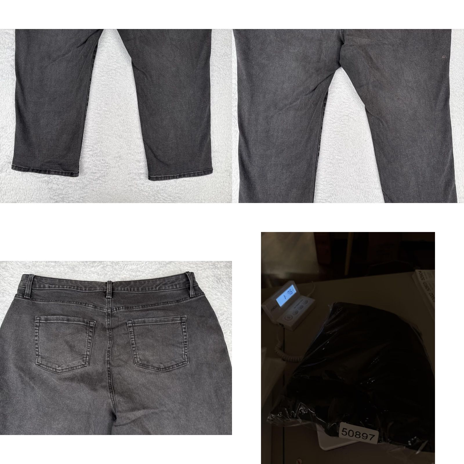 Style & Co Style & Co Jeans Womens 18W Black Capri Stretch Denim Plus Size Pants Size 40" / US 18 - 10 Thumbnail