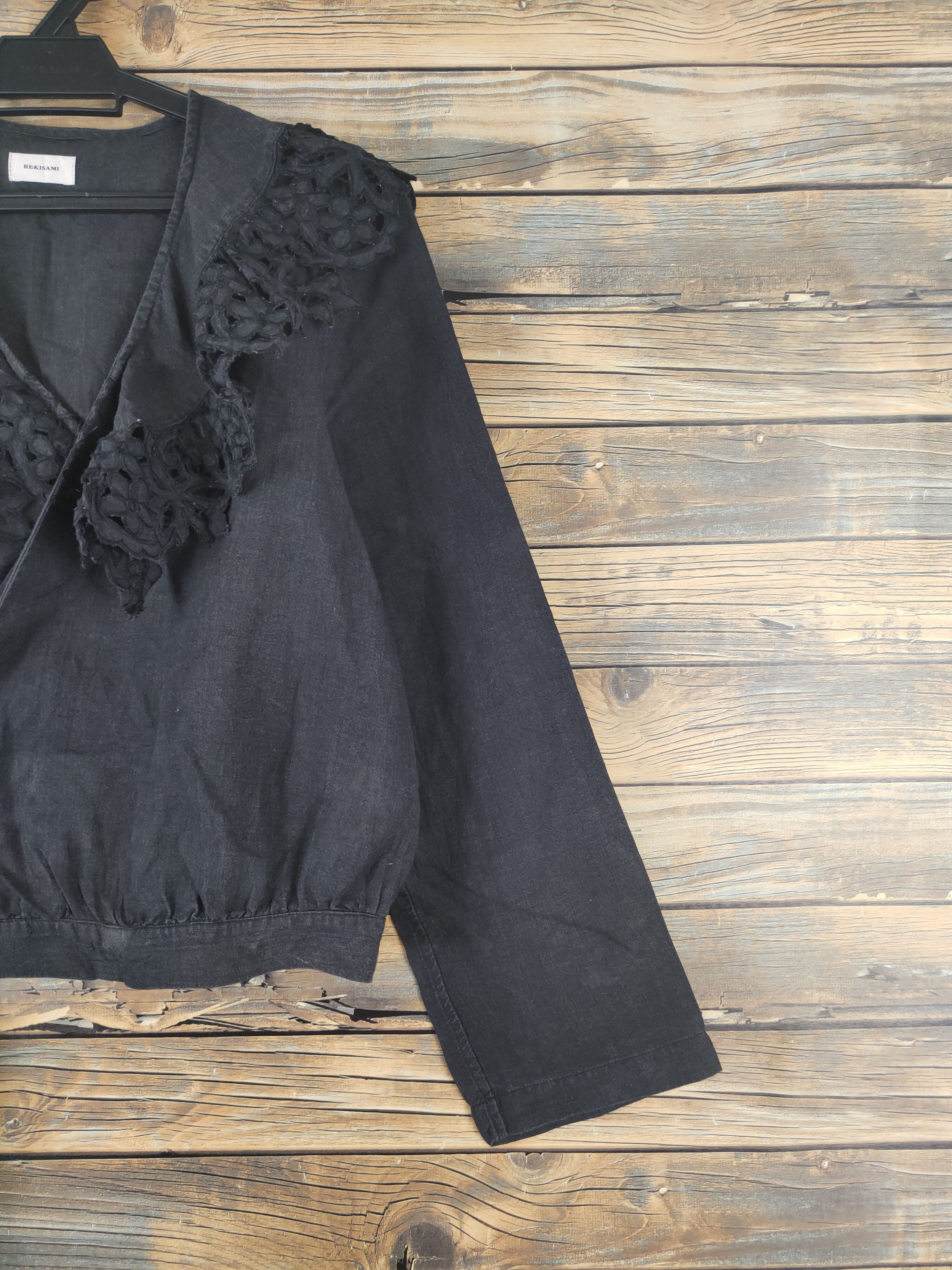 Japanese Brand × Vintage Vintage & Luxury Design Rekisama Black Blouses Size M / US 6-8 / IT 42-44 - 6 Thumbnail