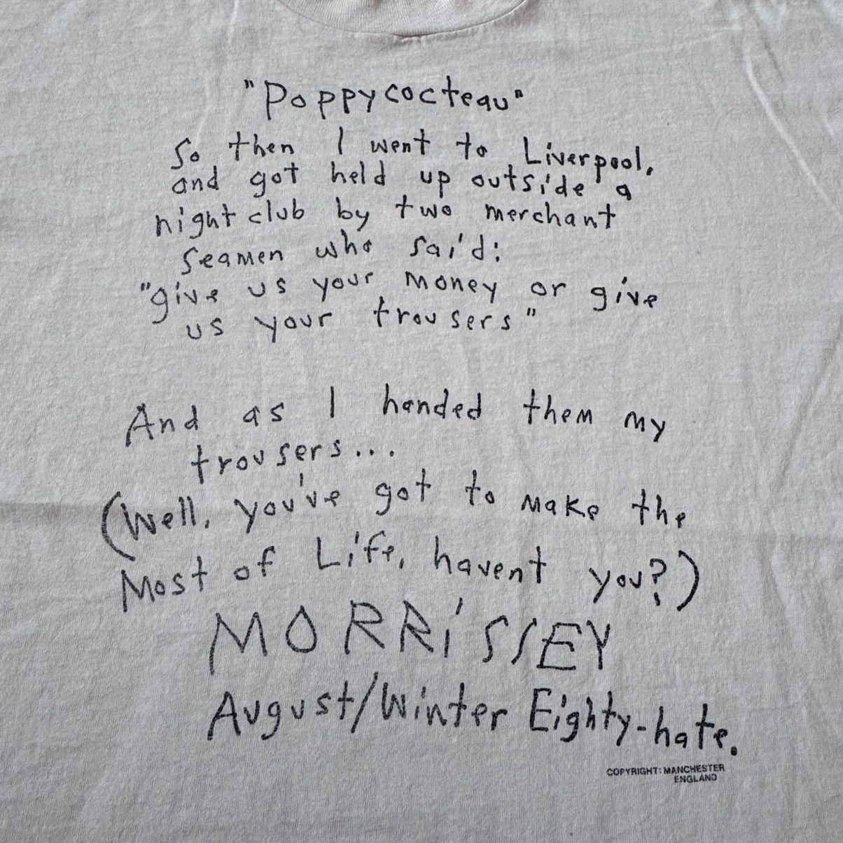 Band Tees × Morrissey × Vintage Vintage 90’s Morrissey Poppy Cocteau Size US L / EU 52-54 / 3 - 4 Thumbnail