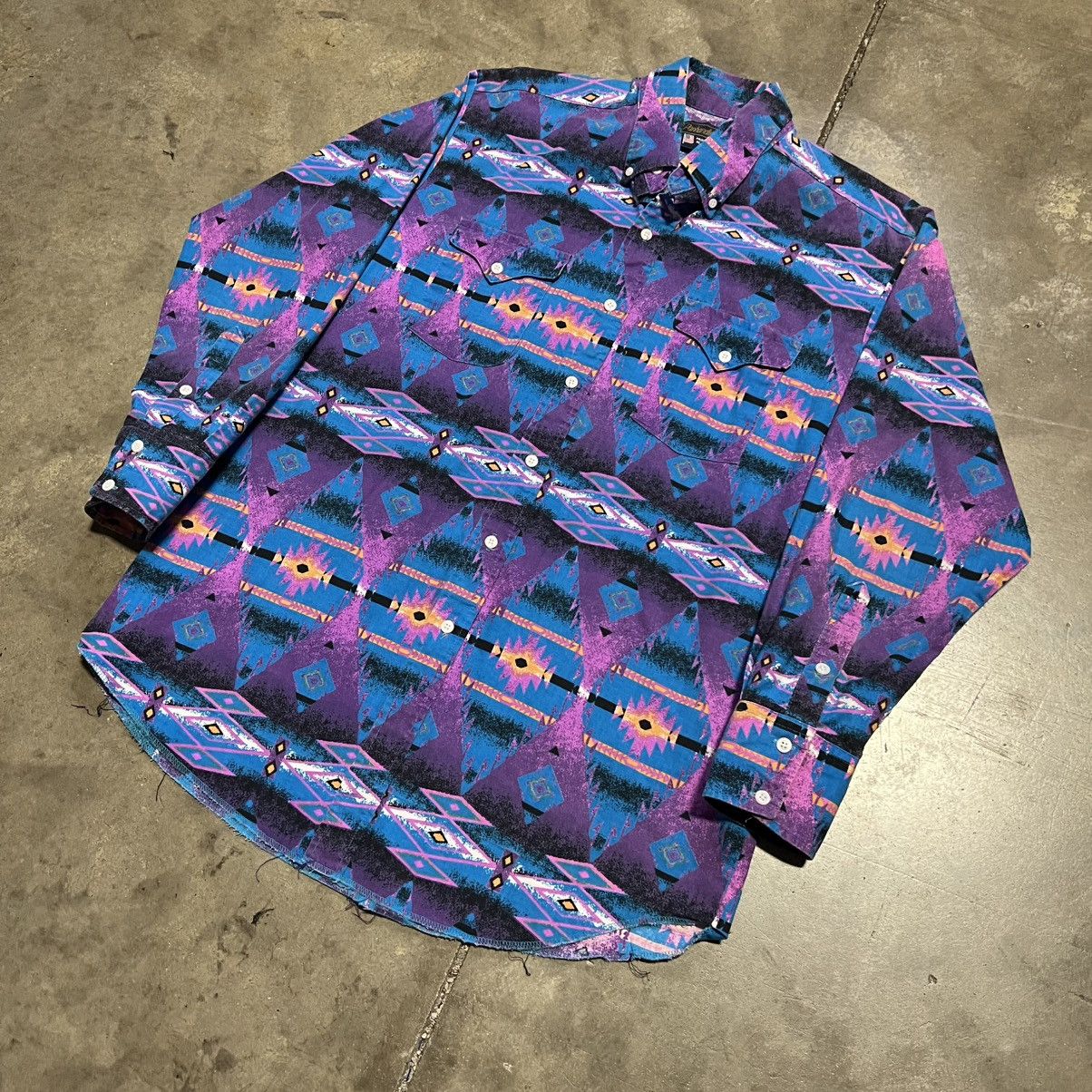 Panhandle Slim Vintage 80s Panhandle Slim Aztec Western Shirt Button Up USA Size US M / EU 48-50 / 2 - 2 Thumbnail