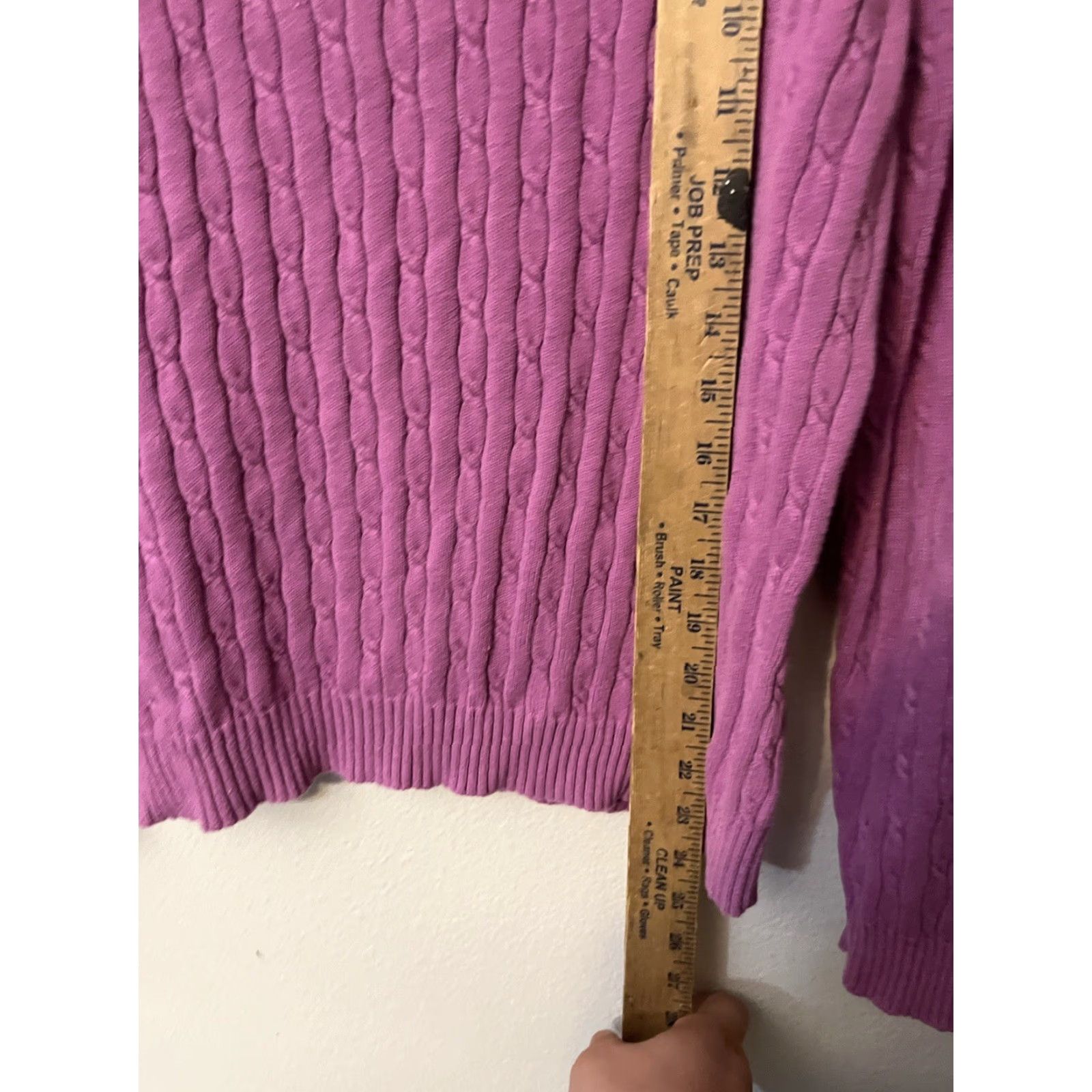 Izod Izod Women's Logo Sweater Long Sleeve Cable Knit Purple XL Size XL / US 12-14 / IT 48-50 - 4 Thumbnail