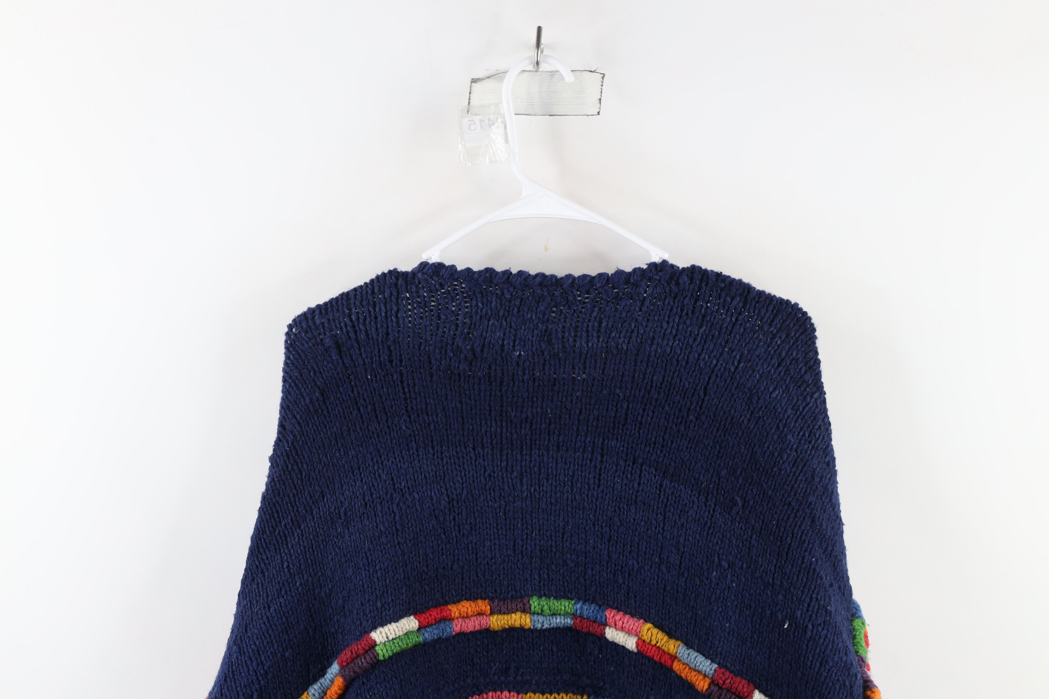 Vintage Vintage 90s Streetwear Hand Knit Rainbow Cardigan Sweater Size ONE SIZE - 13 Thumbnail