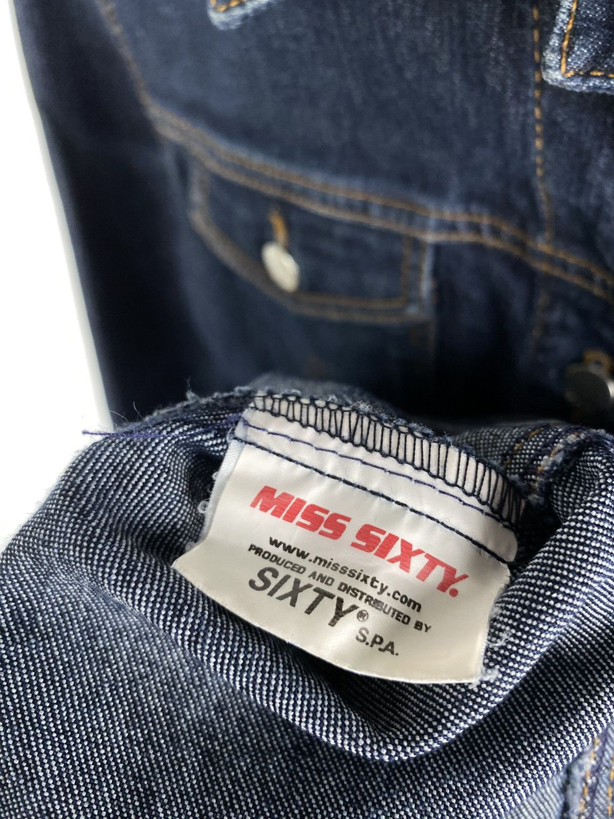 Miss Sixty × Vintage Miss Sixty Y2K Vintage Denim Double Zip Racing Jacket Size M / US 6-8 / IT 42-44 - 6 Thumbnail
