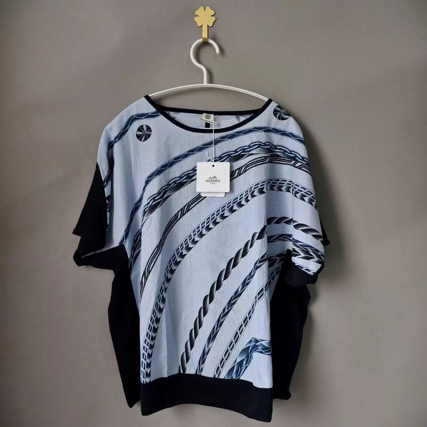 Hermes Hermes oversize b&w classic chain logo short tee 36 Size XS / US 0-2 / IT 36-38 - 1 Thumbnail