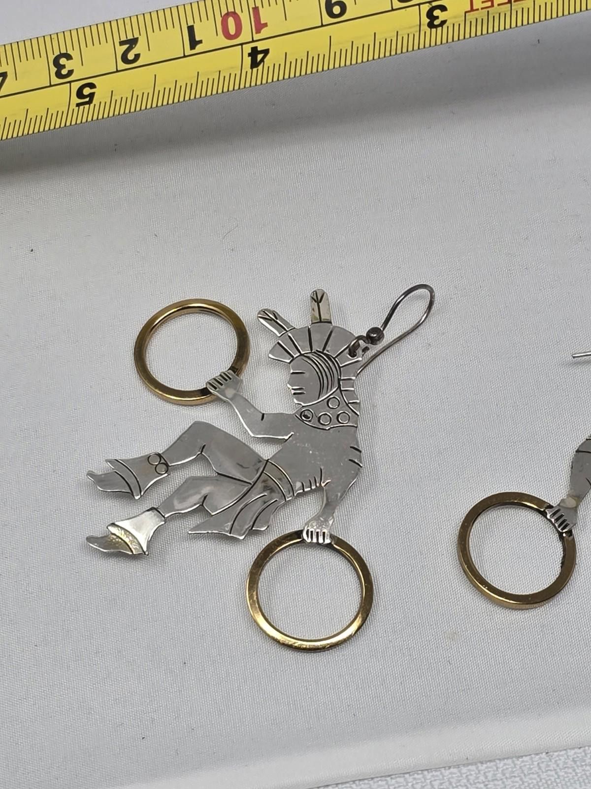 Other Vintage Silver Cloud Sterling Silver Navajo Dancer Earrings Size ONE SIZE - 2 Thumbnail
