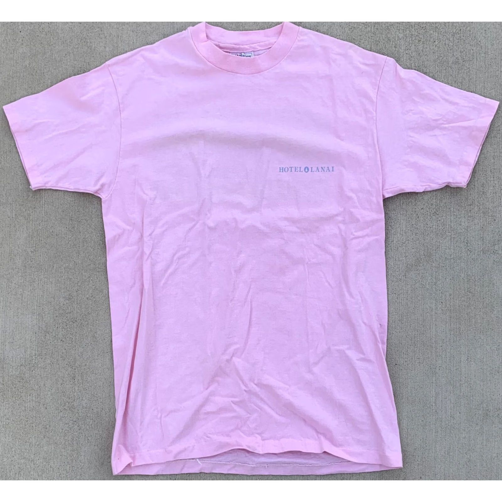 Vintage VINTAGE Hanes Beefy-T T-Shirt Shirt Mens Adult L 42-44 Cotton Pink Hotel Lanai Hawaii 80s 90s Retro Short Sleeve Crew Neck Size US L / EU 52-54 / 3 - 7 Thumbnail