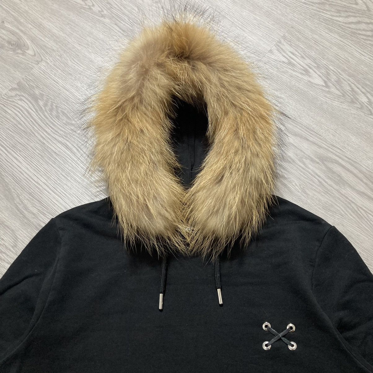 20471120 2000s Les Hommes Grunge Gothic Punk Style Fur Hoodie Black Size US L / EU 52-54 / 3 - 3 Thumbnail