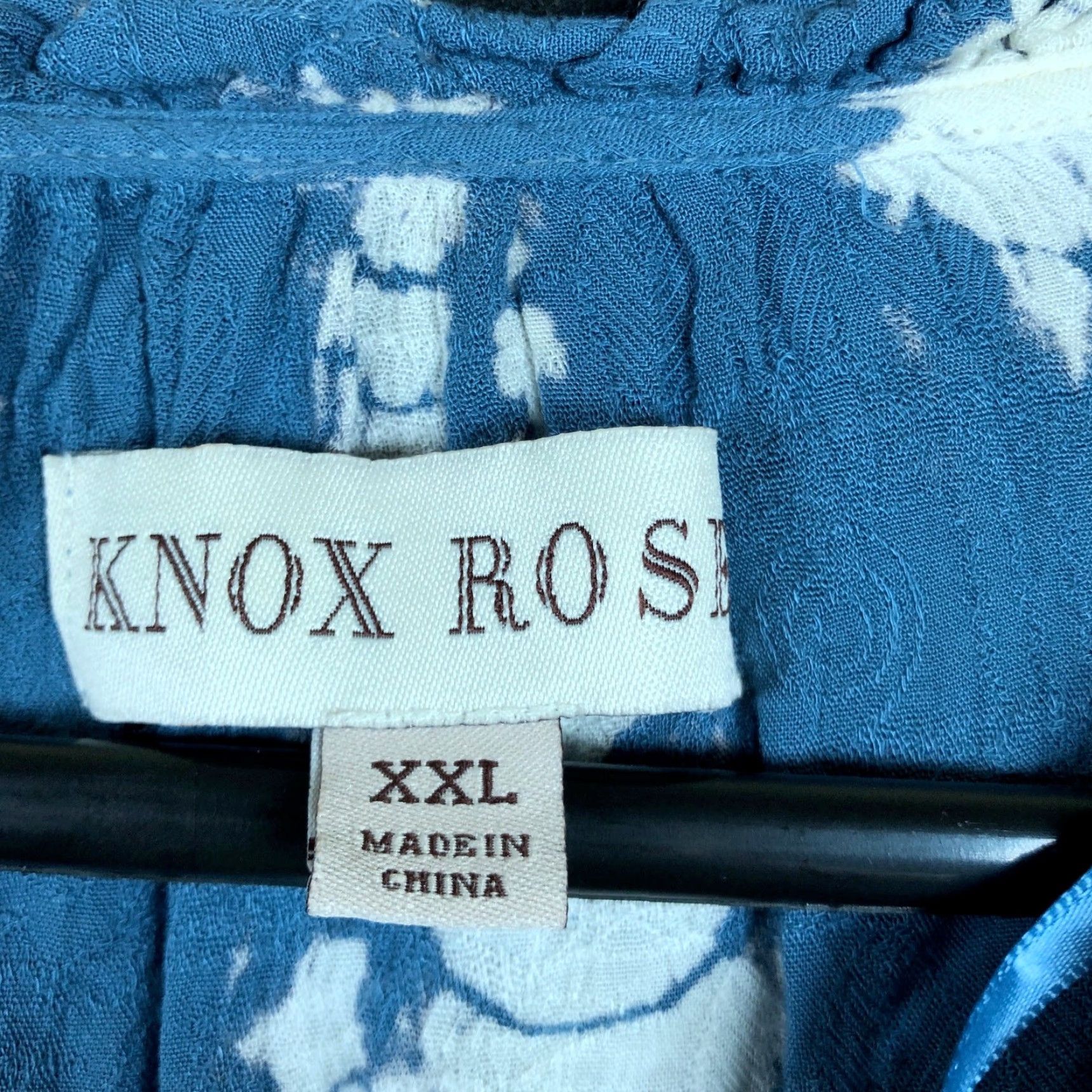 Vintage VINTAGE Knox Rose Blouse Womens Blue White V-Neck Long Sleeve 2XL Boho Casual Bohemian Normcore Peasant Tasseled N/A Size XXL / US 16-18 / IT 52-54 - 6 Thumbnail