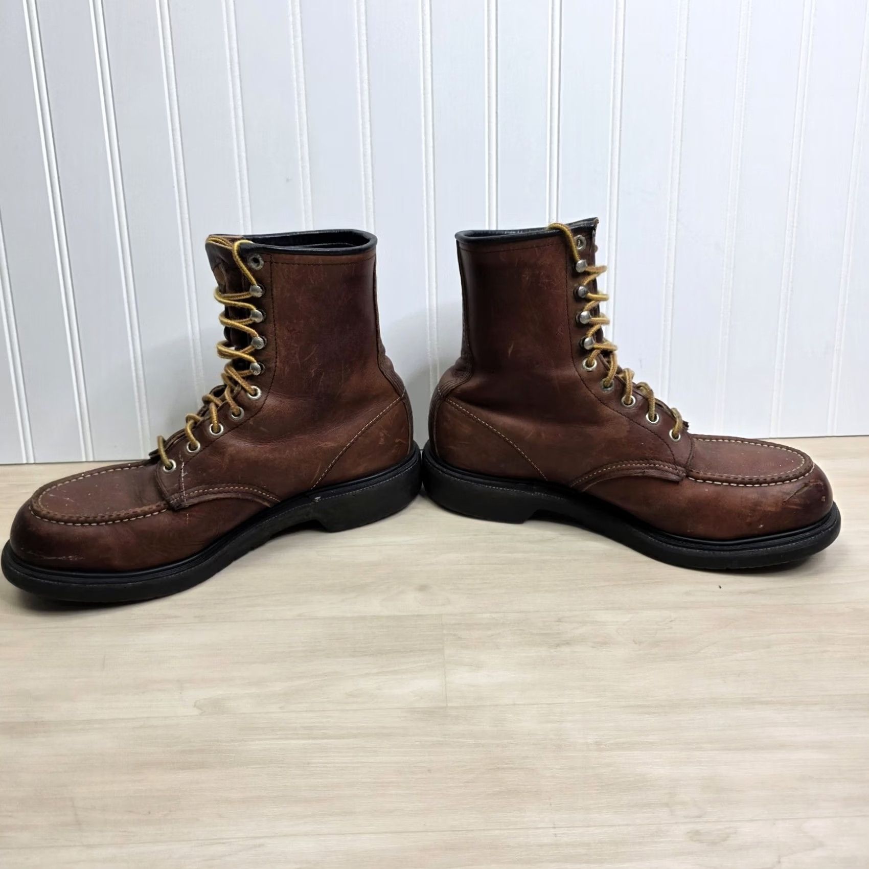 Vintage VINTAGE Red Wing 4440 Moc Toe Boots Brown Steel Toe Men's Size 9 E USA Size US 9 / EU 42 - 4 Thumbnail