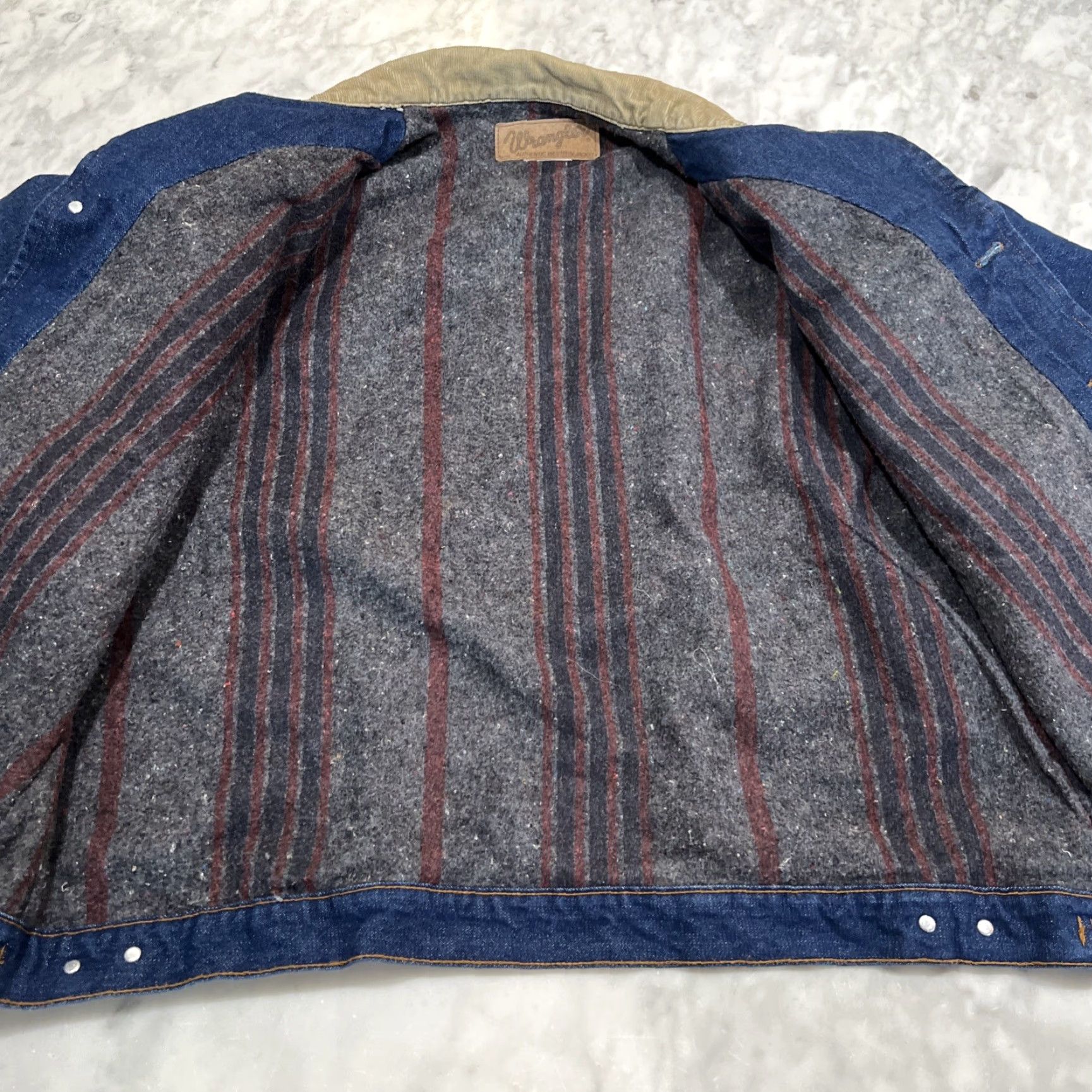 Wrangler VINTAGE Wrangler Western Denim Jacket Men’s XL Blue Blanket Lined Workwear Size US XL / EU 56 / 4 - 3 Thumbnail