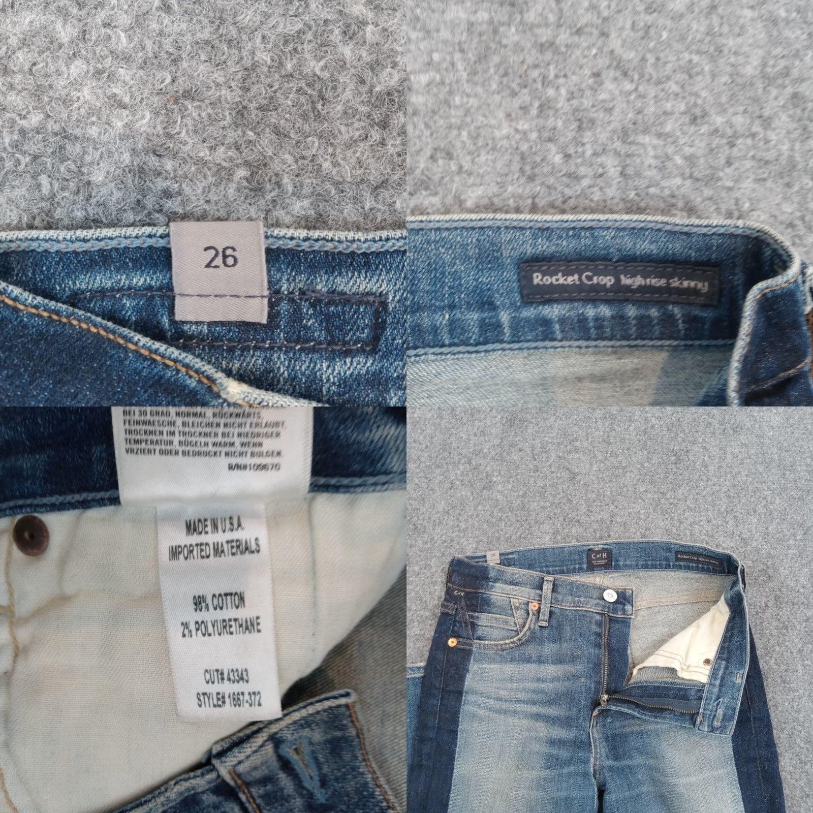 Citizens Of Humanity Citizens of Humanity Blue High Rise Skinny Jeans Womens 26 Size 26" / US 2 / IT 38 - 8 Thumbnail
