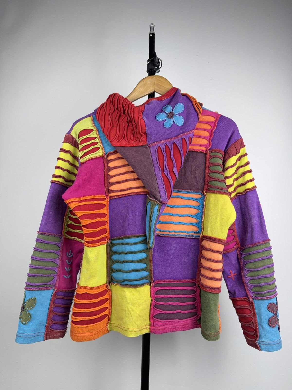 Japanese Brand Retro Nepal Patchwork Hoodie Hippie Boho Distressed Jacket Size S / US 4 / IT 40 - 11 Thumbnail