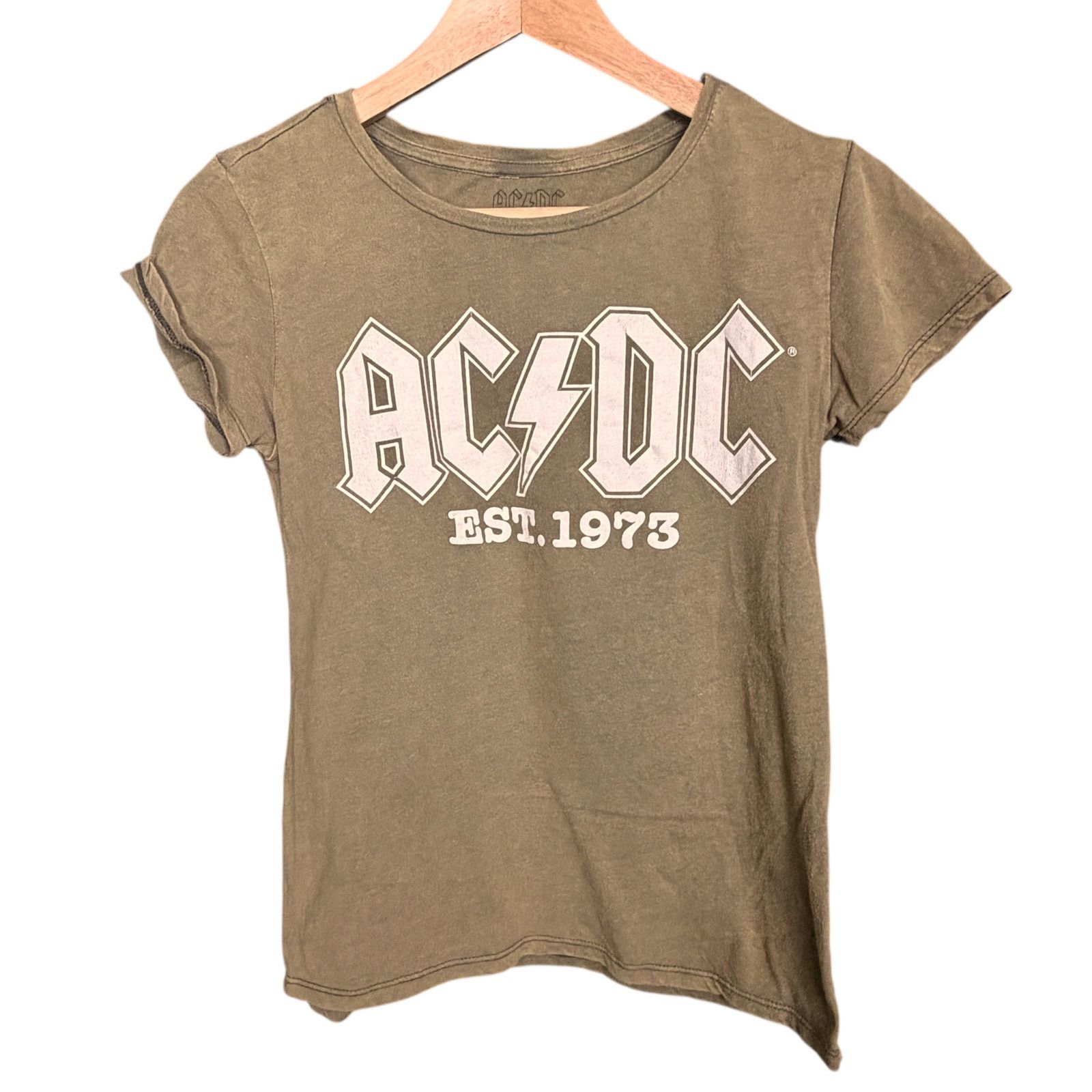 AC/DC AC/DC Green S/S Rock Metal Fitted T-Shirt Women's Small Size S / US 4 / IT 40 - 2 Thumbnail