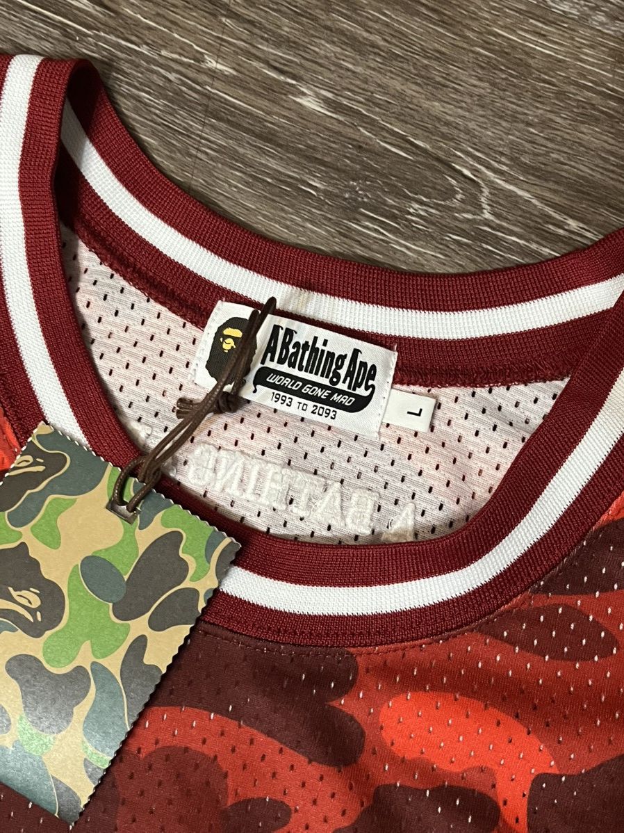 Bape A Bathing Ape Red ABC Camo Jersey New With Tags Size US L / EU 52-54 / 3 - 5 Thumbnail