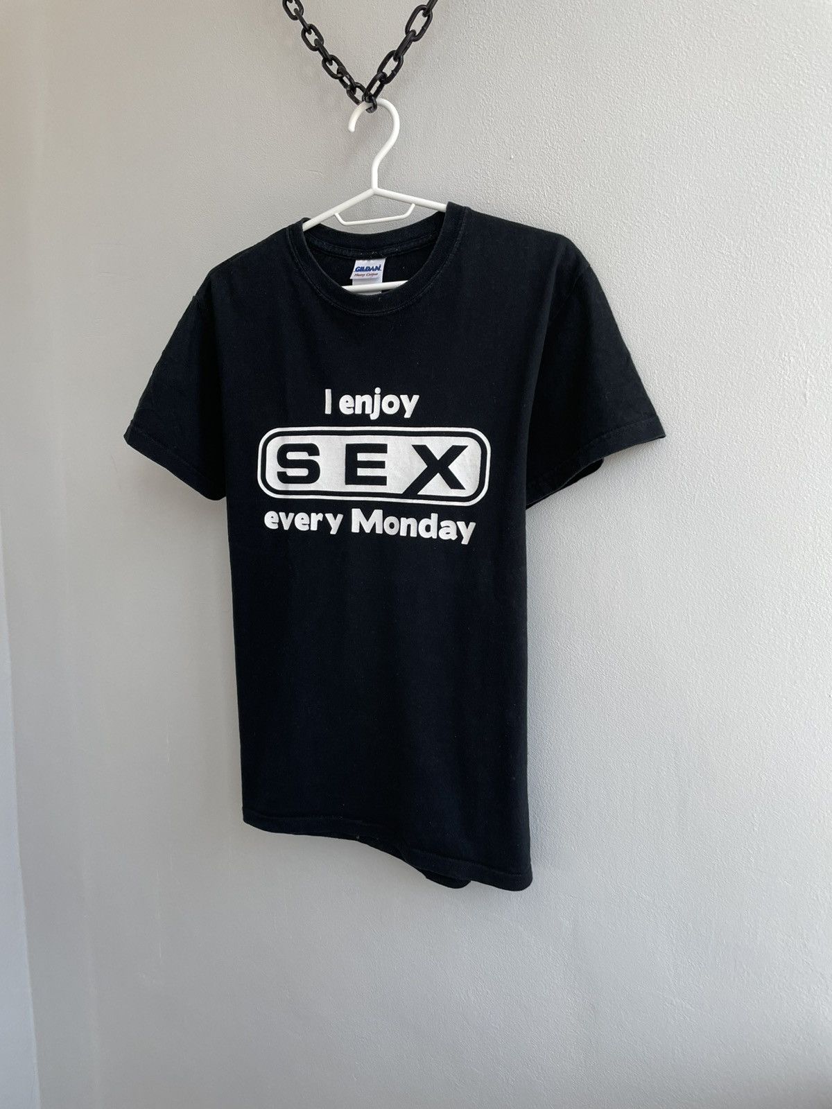 Vintage Sex Humor Tee T Shirt Gildan I Enjoy Sex Every Monday Size US S / EU 44-46 / 1 - 2 Thumbnail