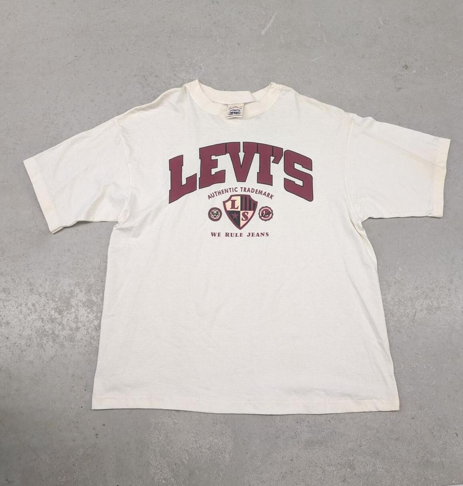 Levi's Rare Vintage 90s Levi's We Rule Jeans Promo T-shirt Size US XL / EU 56 / 4 - 1 Thumbnail