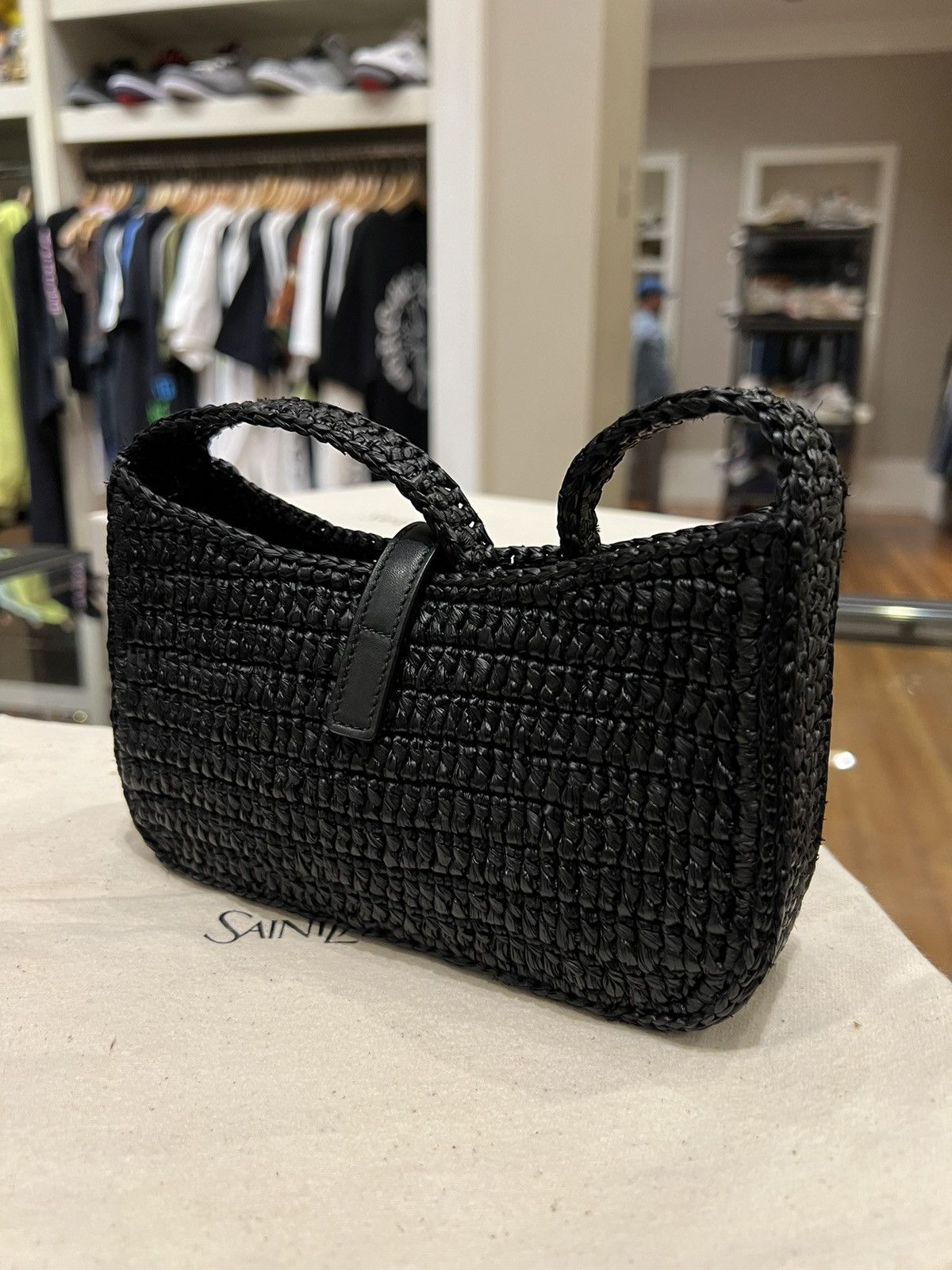 Saint Laurent Paris Saint Laurent YSL Le 5 à 7 Mini Raffia Shoulder Bag Size ONE SIZE - 10 Thumbnail