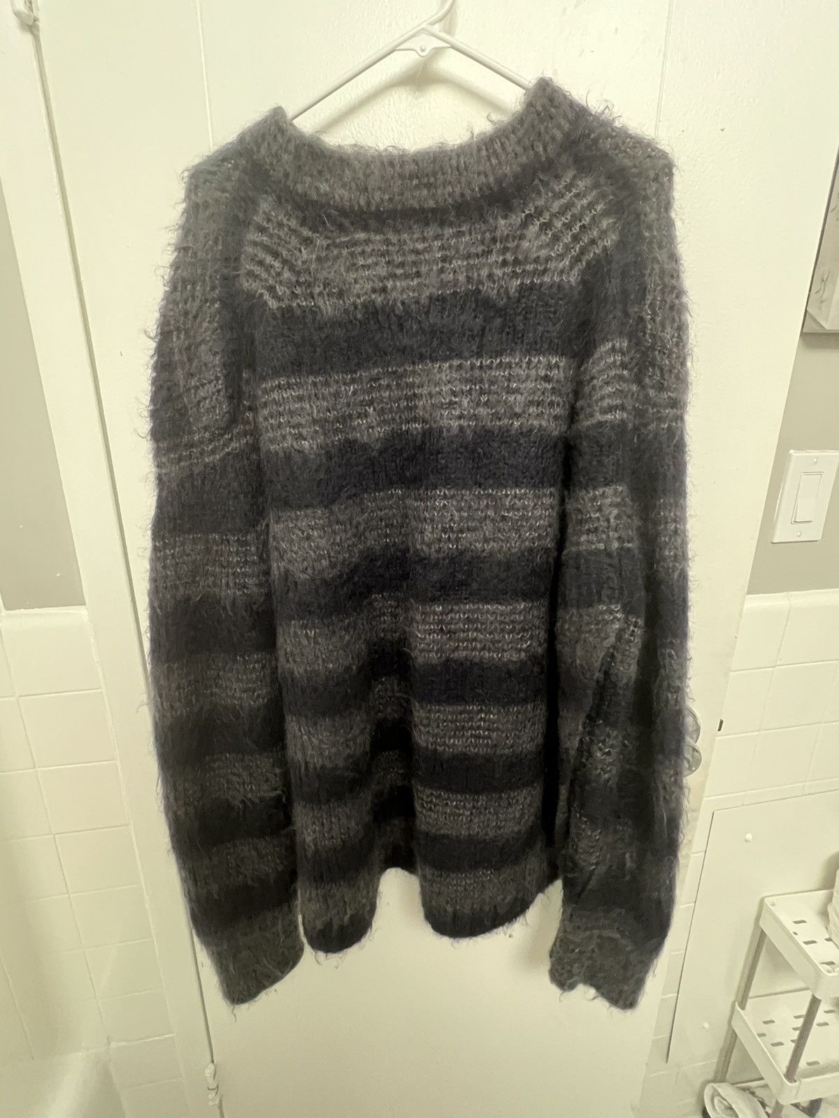 Jil Sander Jil Sander Mohair Open Side Knit Striped Sweater Size US L / EU 52-54 / 3 - 2 Thumbnail