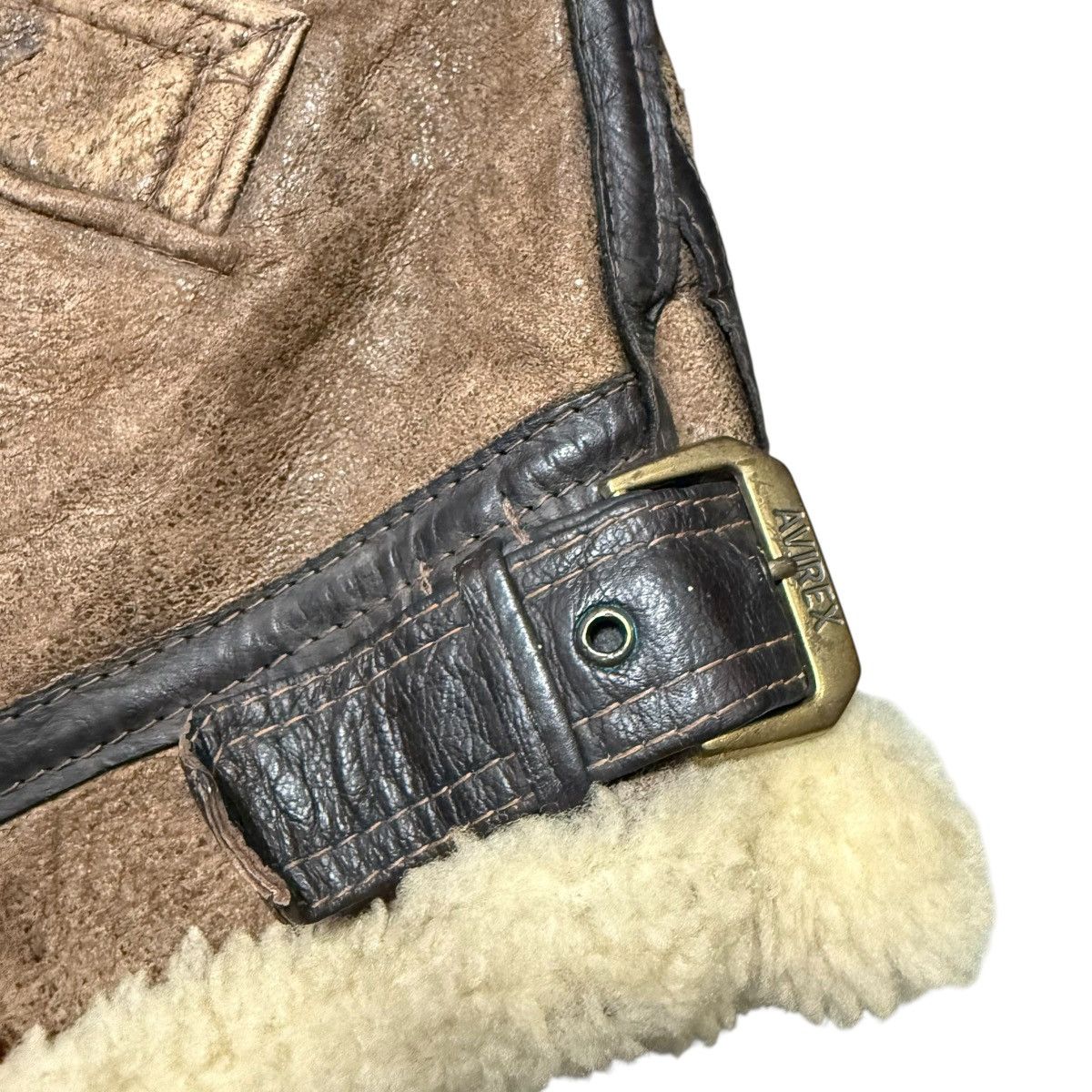 Avirex Vintage 80s Avirex Scovill Zipper Sheepskin Mouton B3 Jacket Size US S / EU 44-46 / 1 - 19 Thumbnail