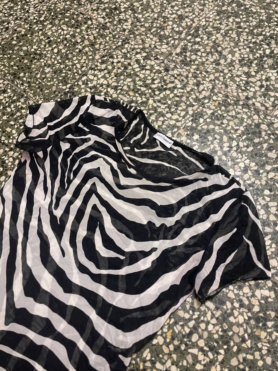 Dolce & Gabbana Vintage Dolce&Gabbana sheer mesh Zebra print short sleeved Size S / US 4 / IT 40 - 5 Thumbnail
