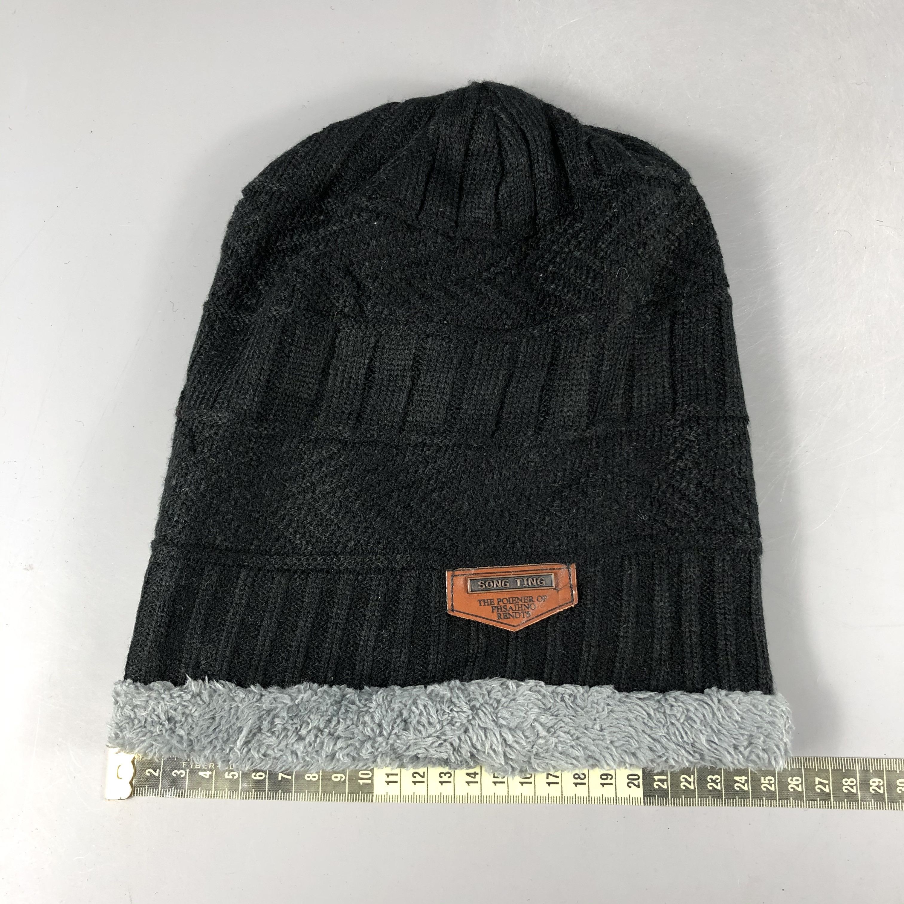 Vintage Song Ting Black Beanie Snow Hat Snow Cap -D1247 Size ONE SIZE - 4 Thumbnail