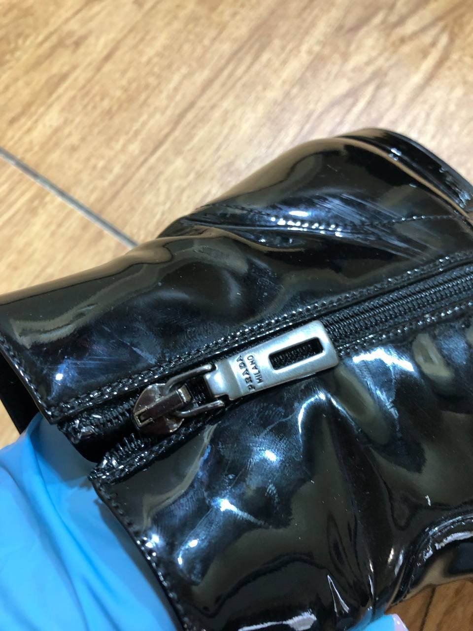 Prada PRADA Womens Black Patent Leather Ankle Boots Size US 8 / IT 38 - 4 Thumbnail