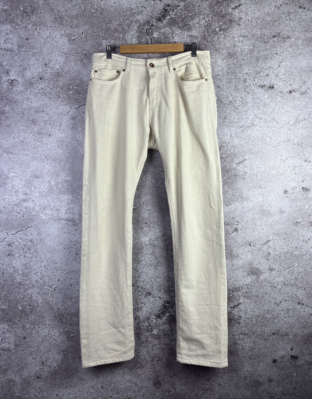Aspesi Aspesi 🇮🇹 Cream Denim Pants Size 32 Minimalist Luxury Jeans Size US 32 / EU 48 - 1 Thumbnail
